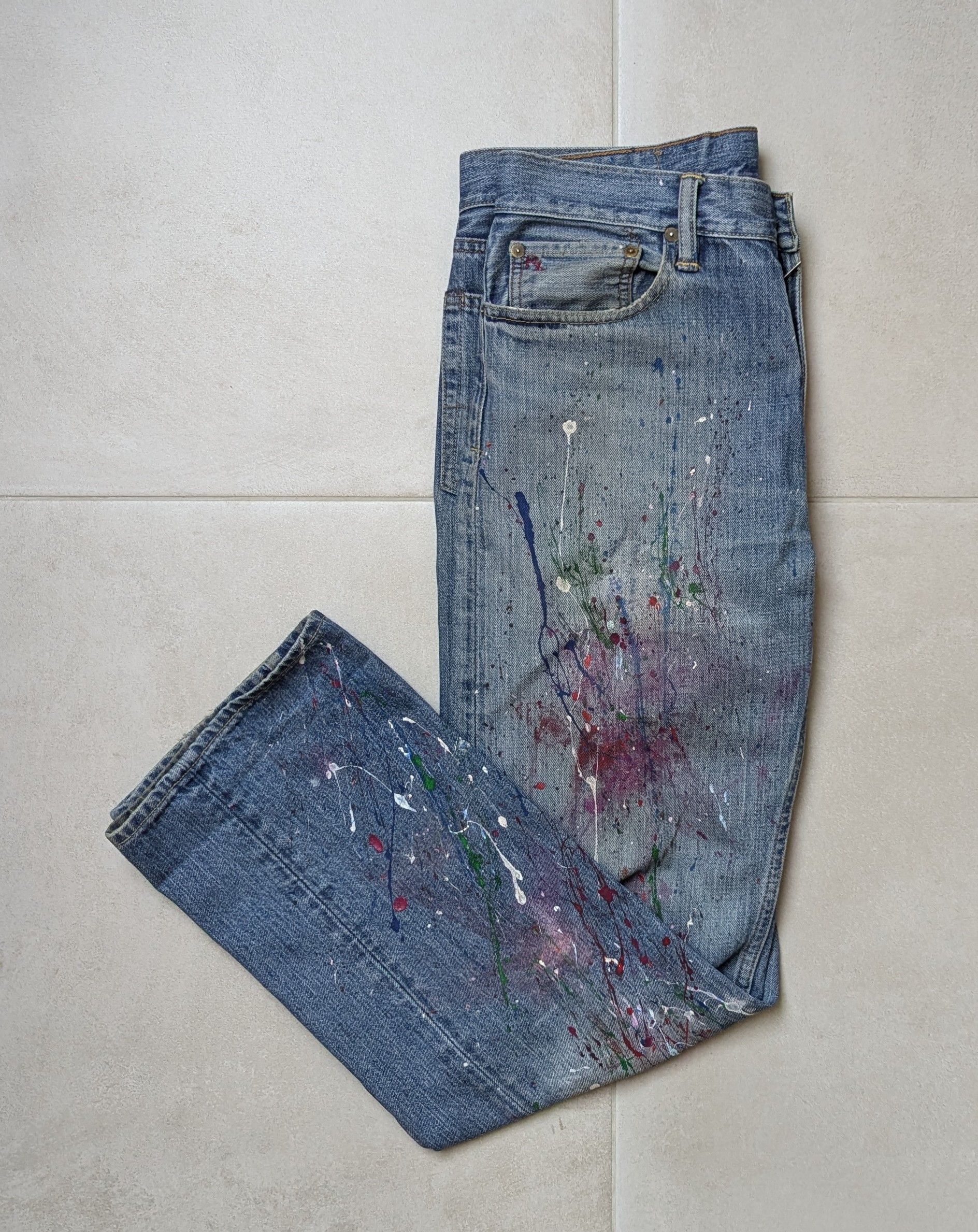 Ralph Lauren × Vintage Ralph Lauren CUSTOM Paint Splatter Jeans Size US 32 / EU 48 - 1 Thumbnail