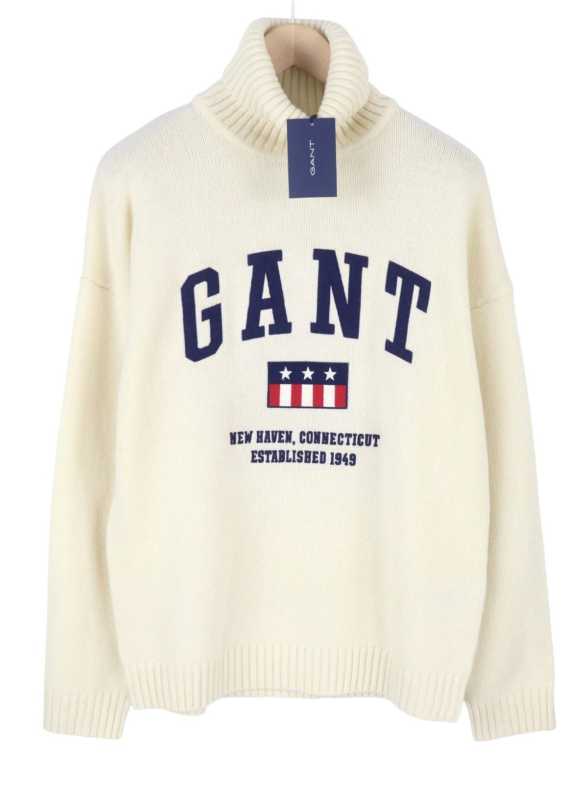 Gant TAG WOOL TURTLENECK L Cream Lambswool Jumper 87248 Size US L / EU 52-54 / 3 - 1 Thumbnail
