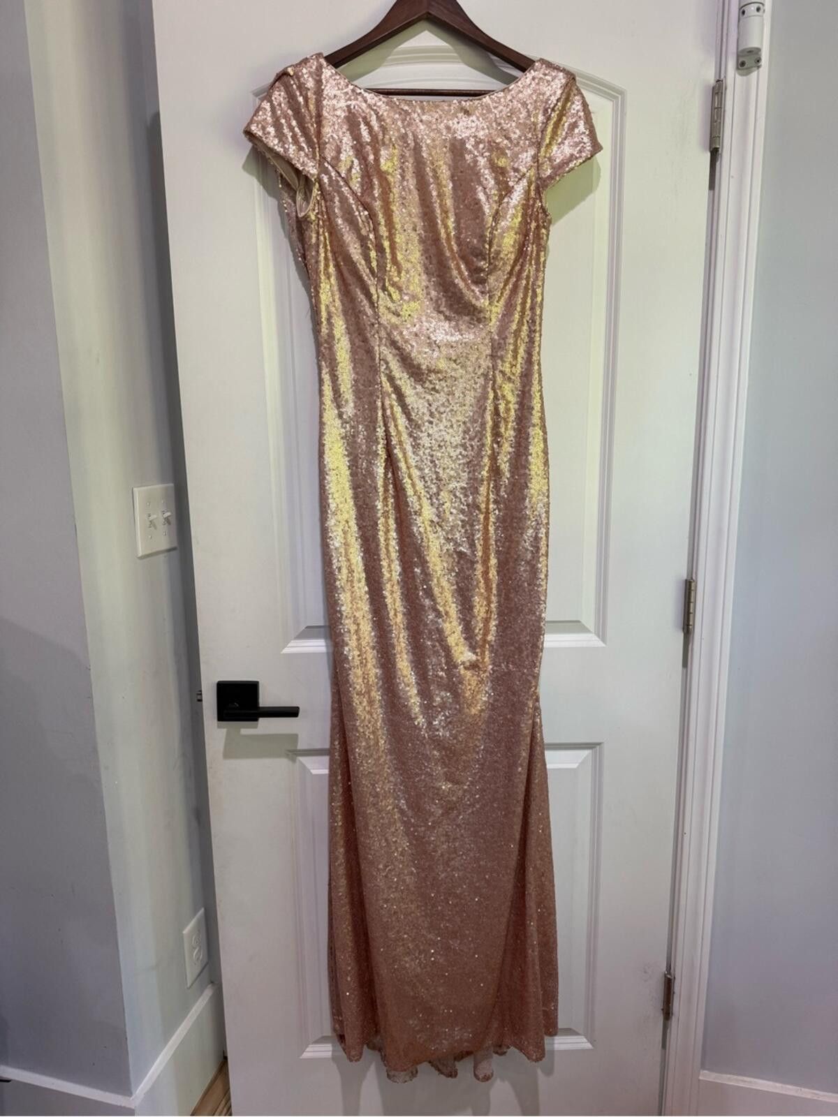 Other Sequin Maxi Dress in Rose Gold with Cap Sleeve Size XS / US 0-2 / IT 36-38 - 6 Thumbnail
