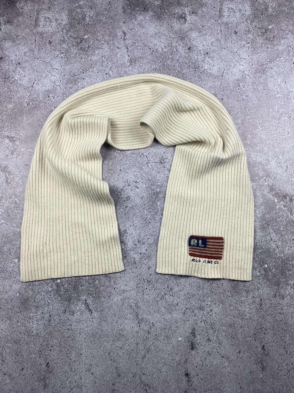Polo Ralph Lauren × Vintage POLO 🇺🇸 Ralph Lauren vintage USA flag knitted scarf RRL Size ONE SIZE - 4 Thumbnail