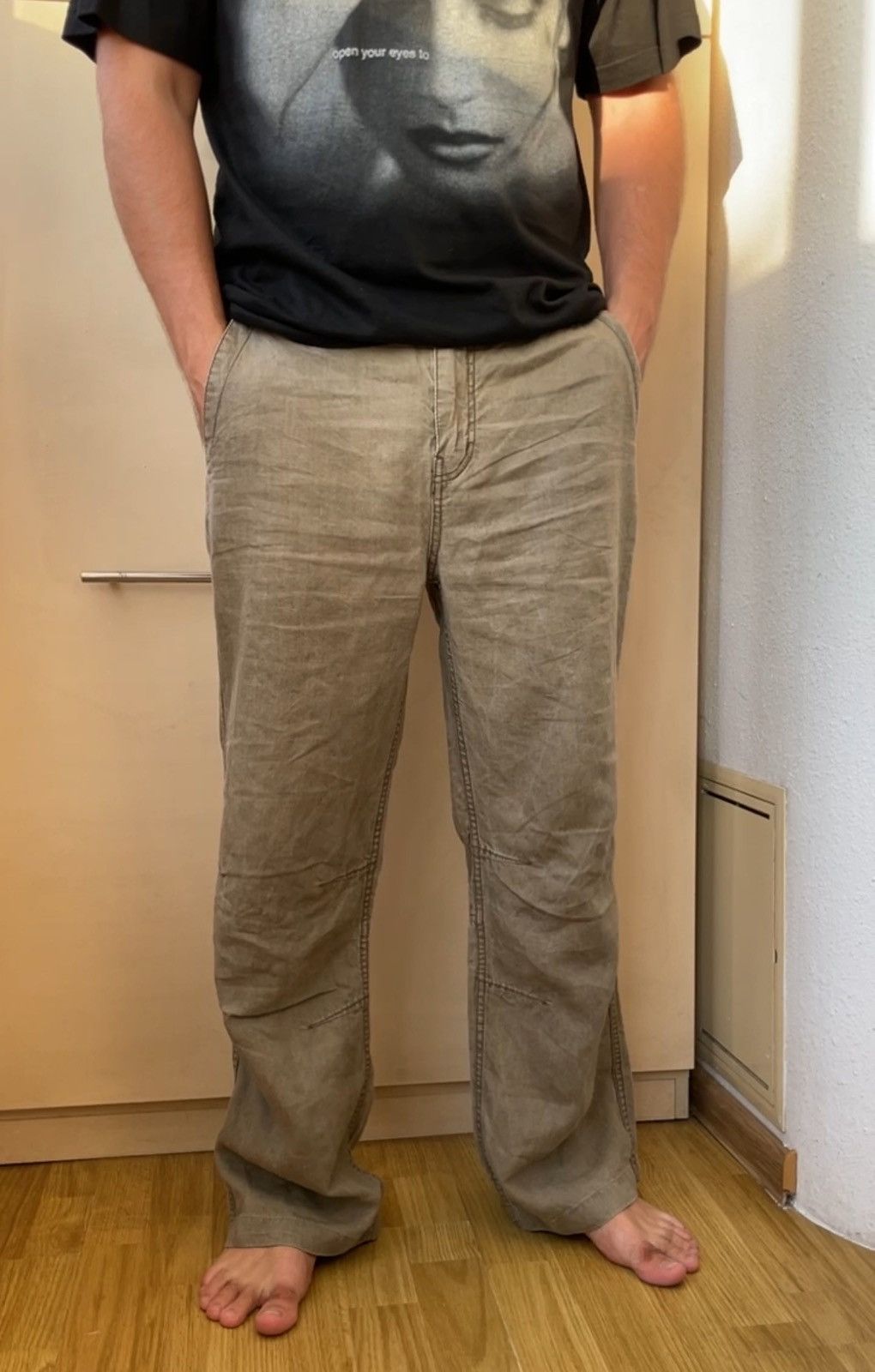 Ted Baker Ted Baker Linen Wide Pants Khaki Size US 32 / EU 48 - 2 Thumbnail