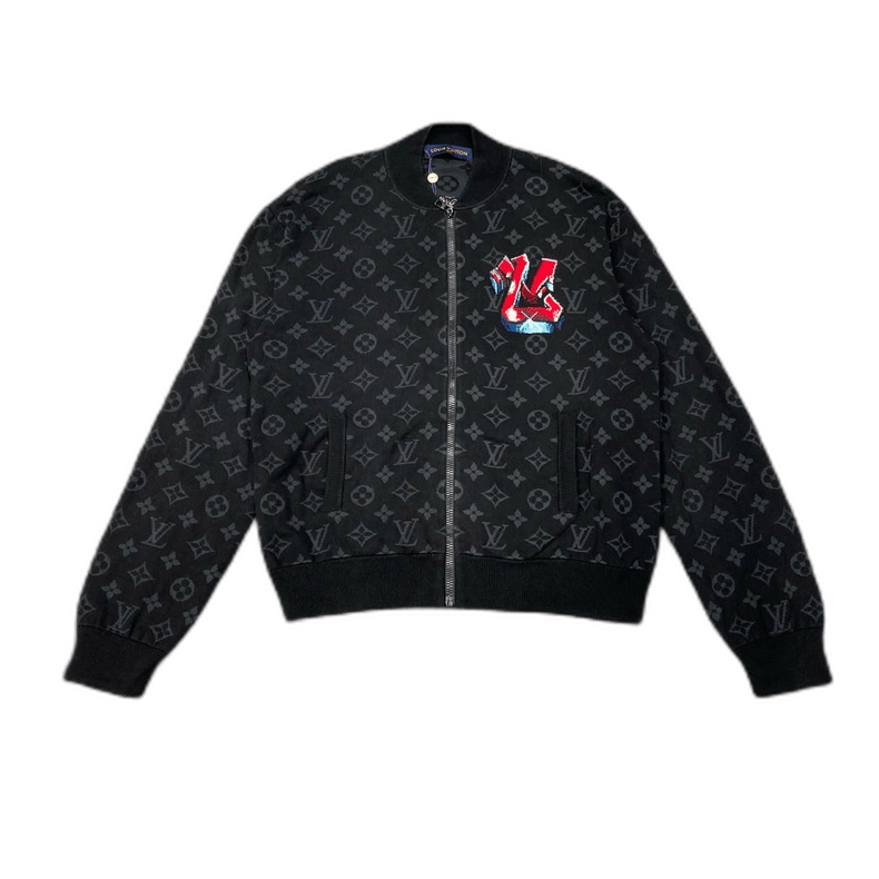 Louis Vuitton Black Graffiti Logo Bomber Jacket-yf Size US M / EU 48-50 / 2 - 1 Thumbnail
