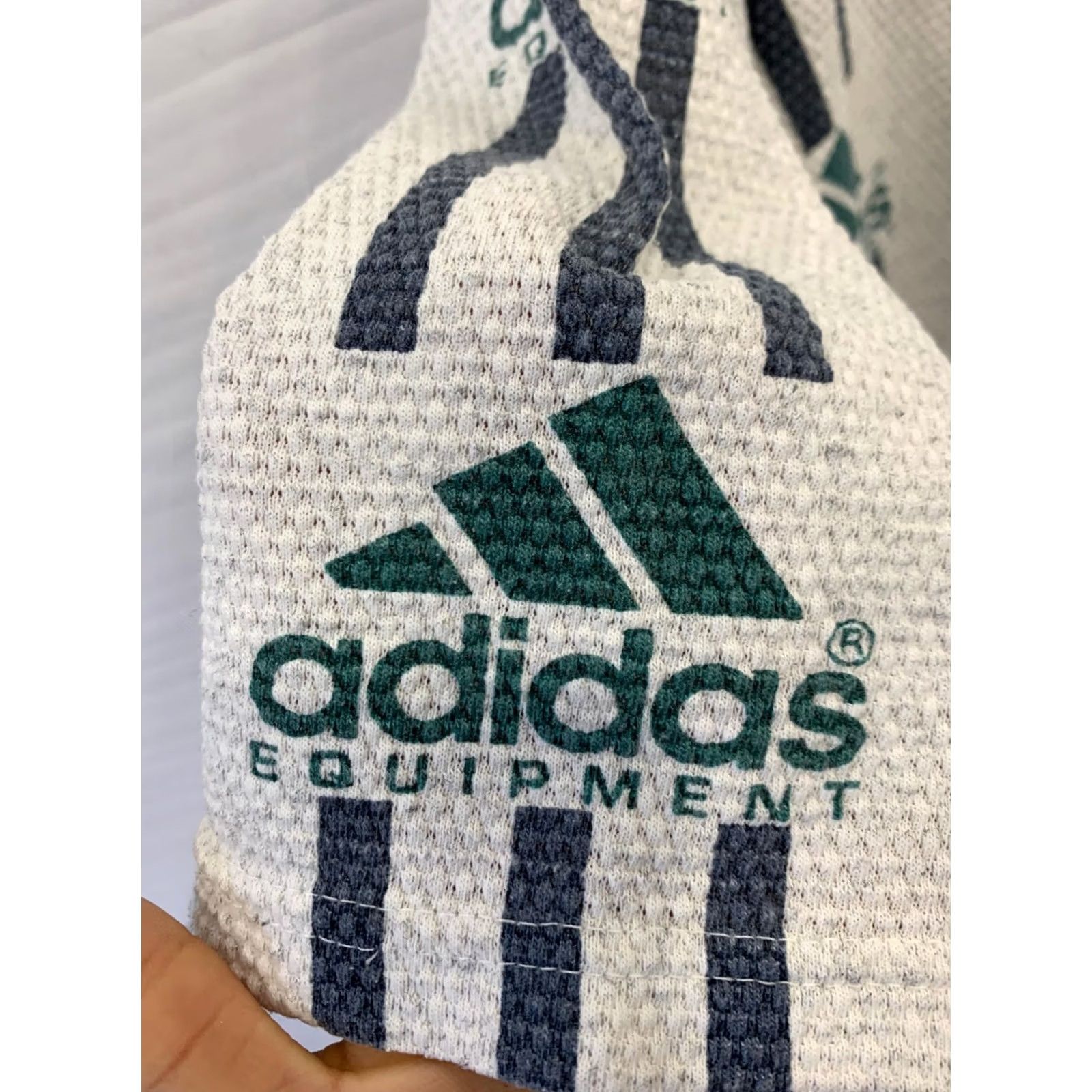 Adidas VINTAGE Adidas Equipment Polo Shirt Green White XL 90s All Over Print Mens Size US XL / EU 56 / 4 - 5 Thumbnail