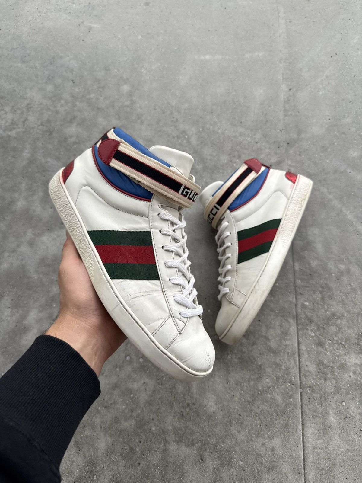 Gucci STEAL Gucci Ace High Strap GG hi-top sneakers designer Size US 7 / EU 40 - 2 Thumbnail