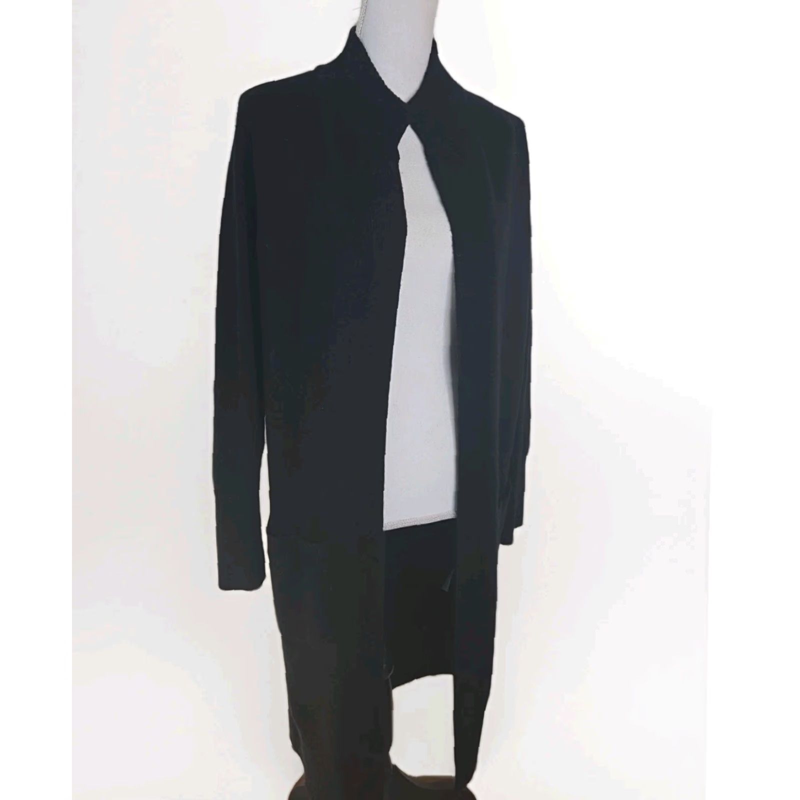 Athleta Athleta Spirit Cardigan Sweater Wool Blend Long Duster Black Women's S Oversized Wool Blend Oversized Brand: Athleta Size S / US 4 / IT 40 - 3 Thumbnail