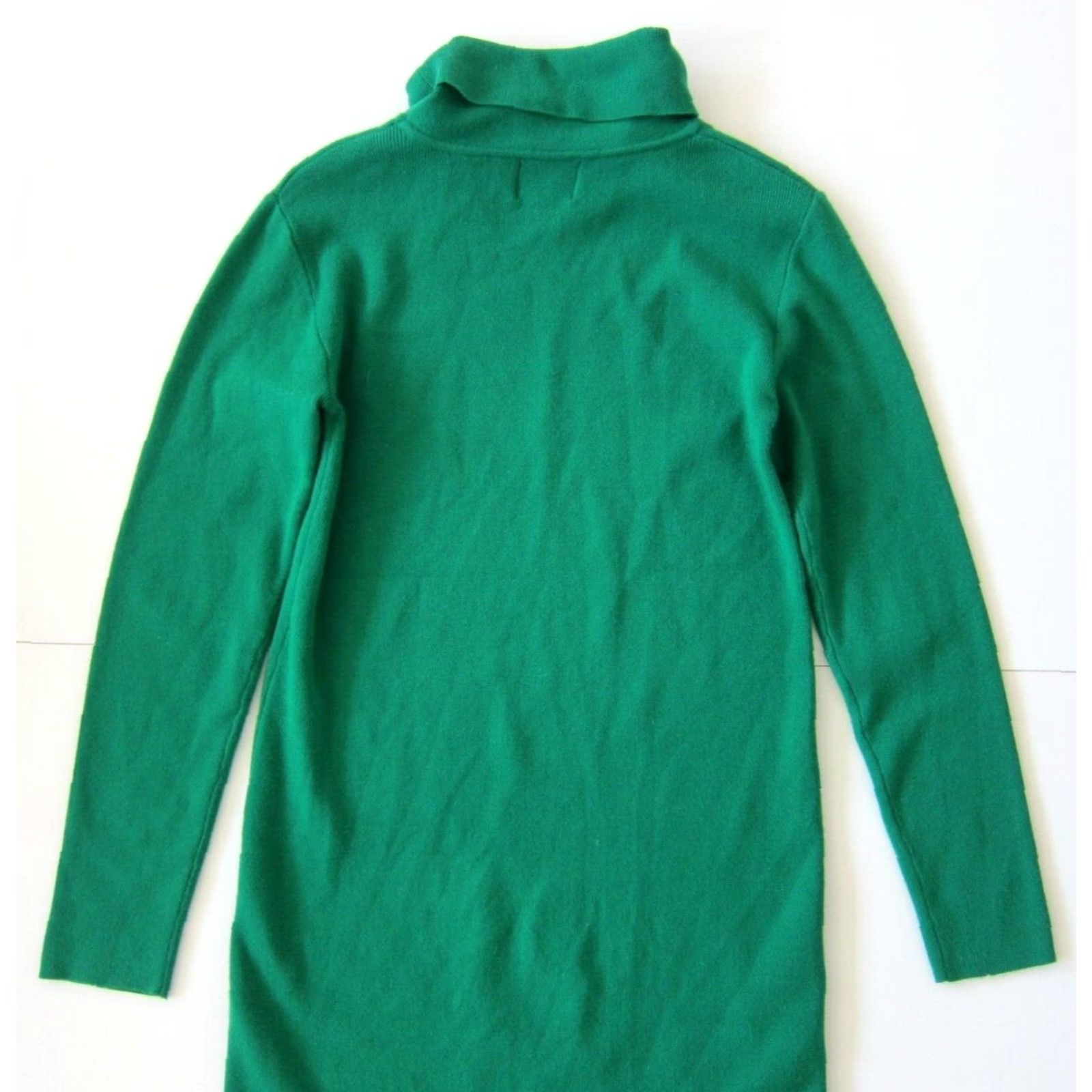 Vintage Angie Green Knit Stretch Turtle Neck Long Sleeve Straight Pencil Sweater Dress M Size M / US 6-8 / IT 42-44 - 5 Thumbnail