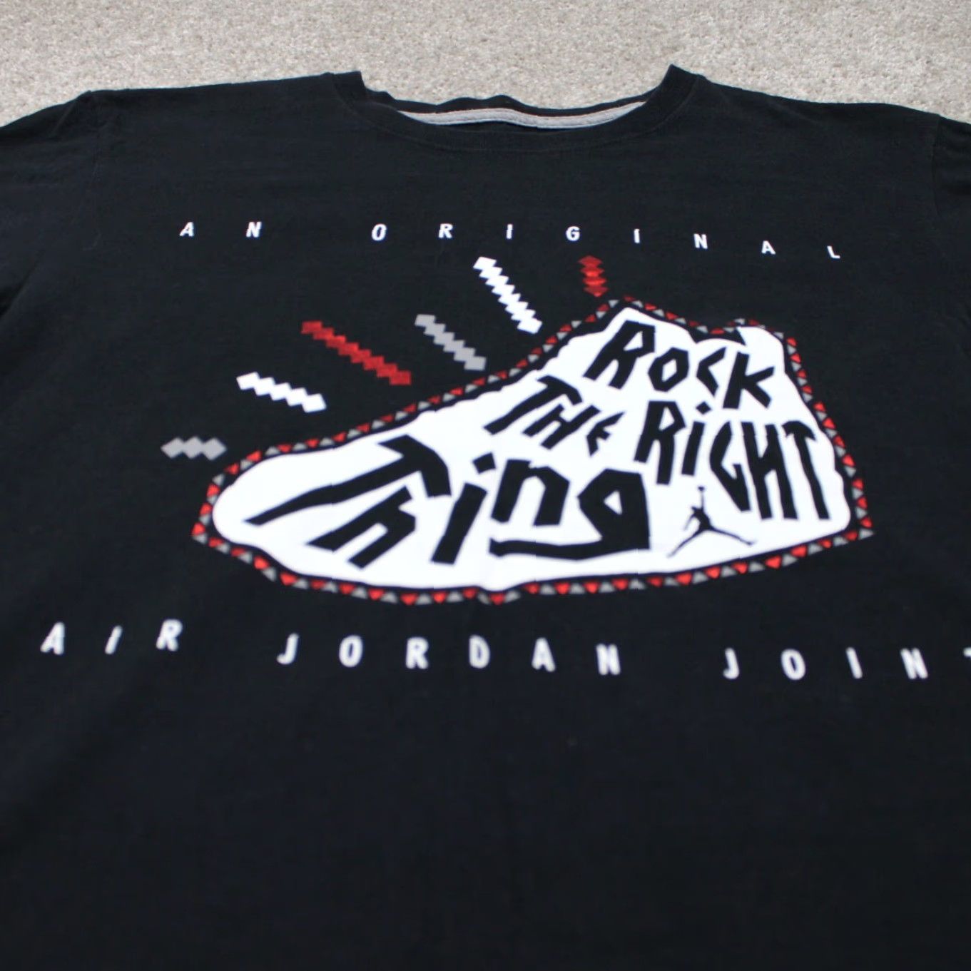 Jordan Brand Nike Air Jordan Jumpman Shirt Men M Black S/S Pullover Rock the Right Thing Size US M / EU 48-50 / 2 - 4 Thumbnail