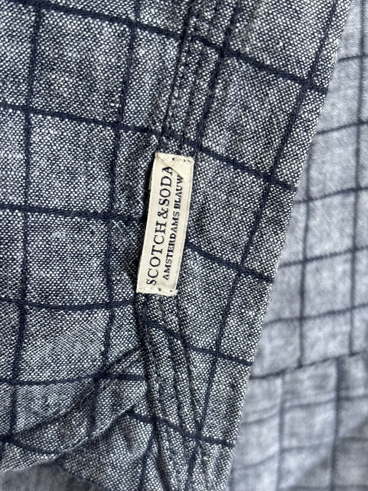 Scotch & Soda Scotch & Soda Cotton Linen Check Shirt Large L Size US L / EU 52-54 / 3 - 6 Thumbnail