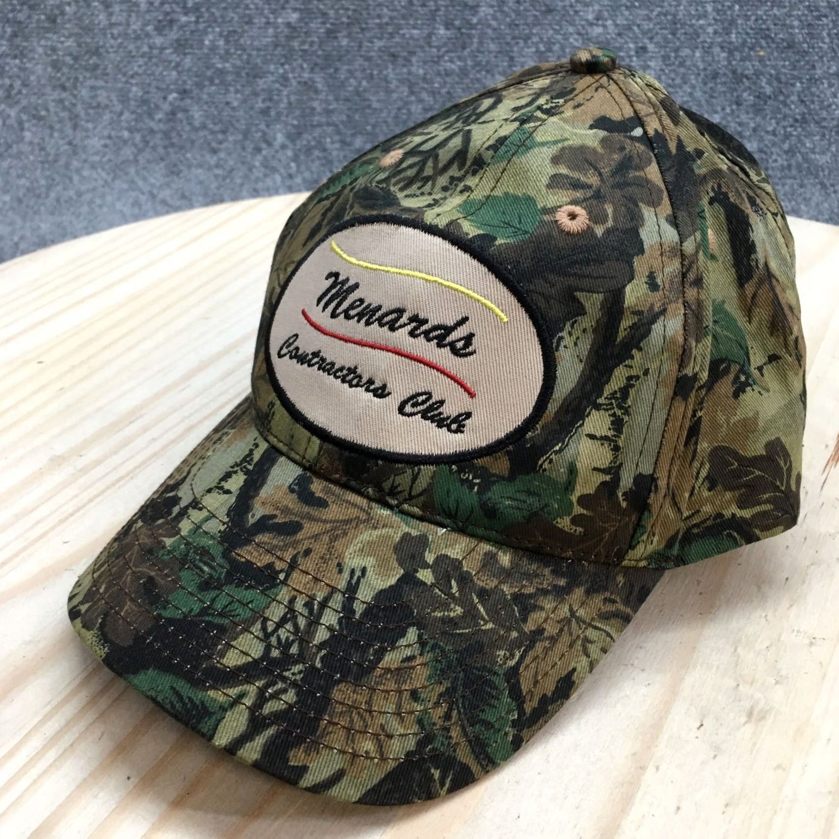 Vintage Menards Camouflage Baseball Cap Hat Mens One Size Green Camo Cotton Adjustable Size ONE SIZE - 2 Thumbnail
