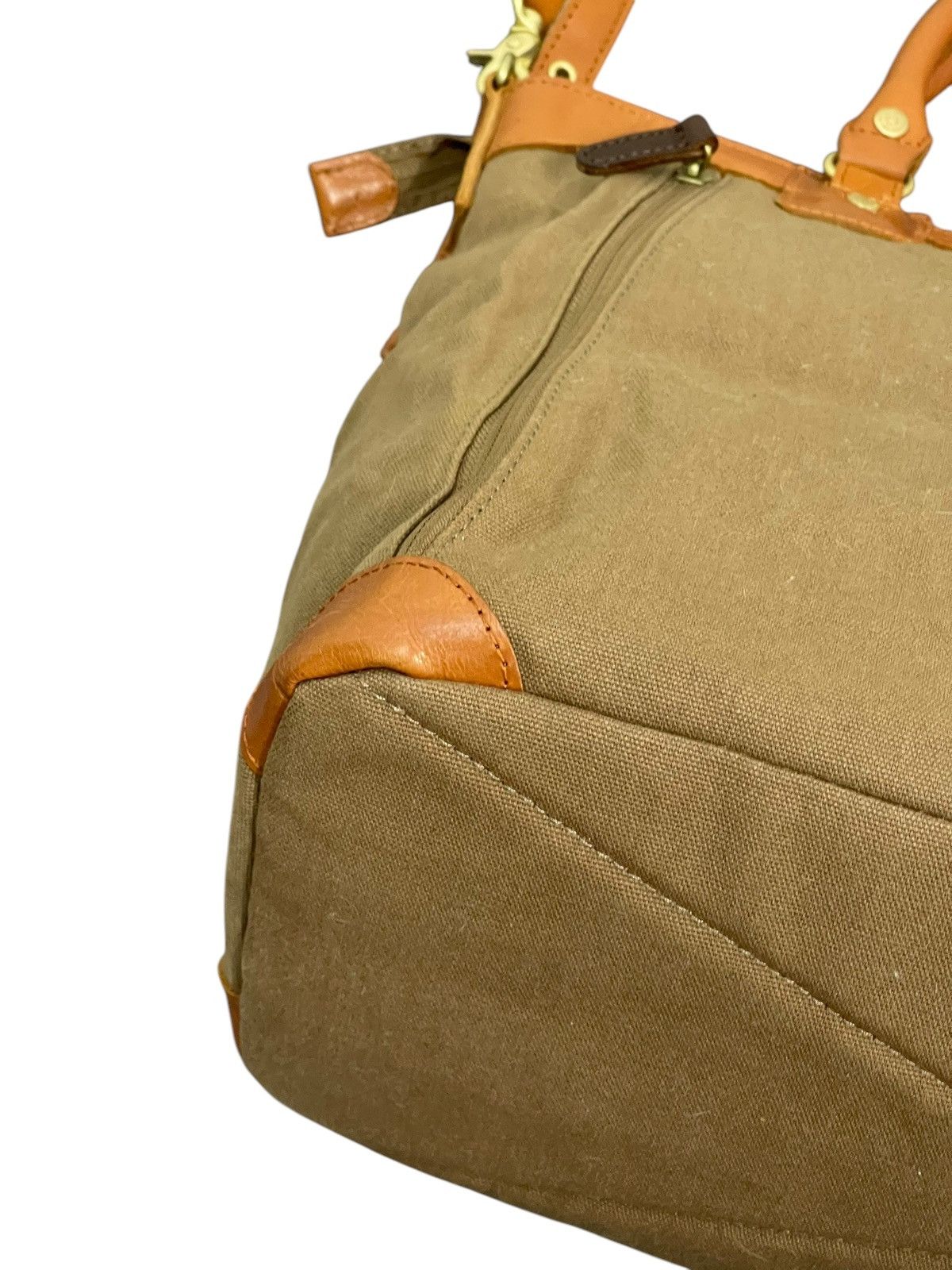 Genuine Leather Leather Cotton Doubles Duffle Bag 1🟩7 Size ONE SIZE - 16 Thumbnail
