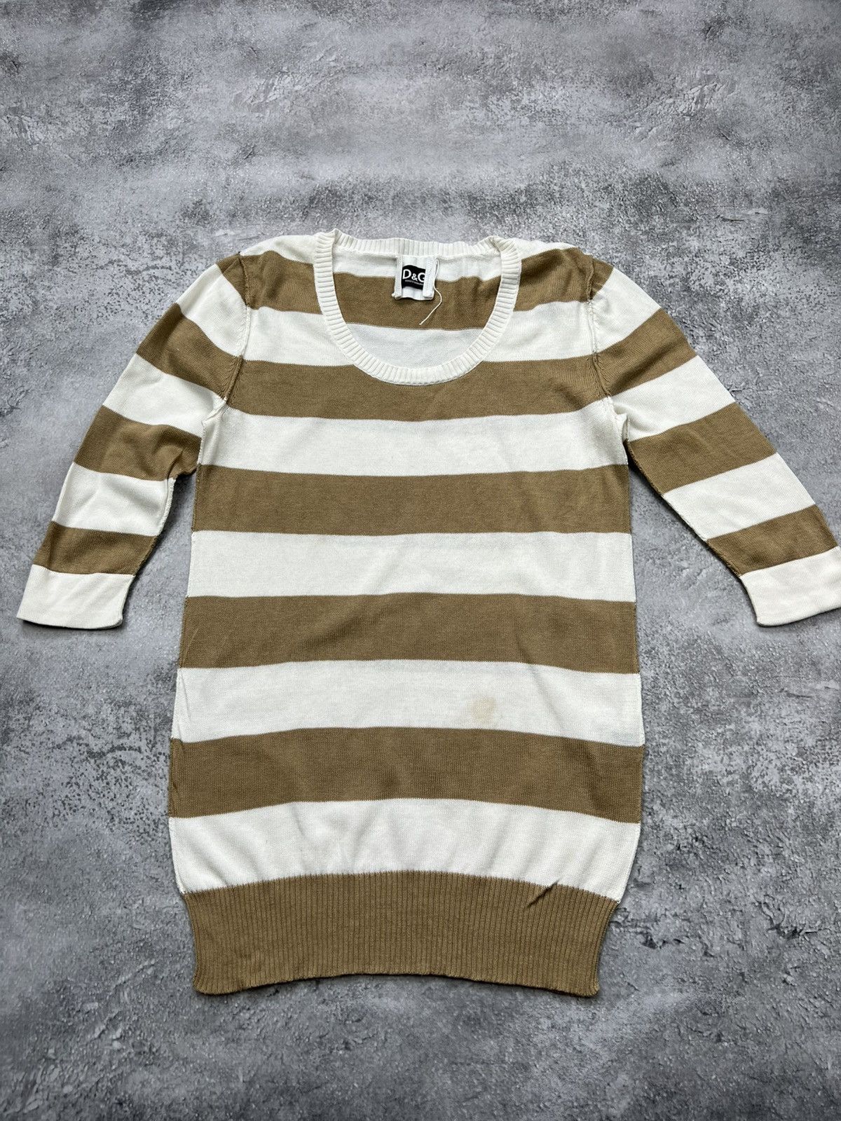 Dolce & Gabbana Dolce Gabbana D&G Striped 3/4 Sleeve Sweater Womens Small Size S / US 4 / IT 40 - 1 Thumbnail