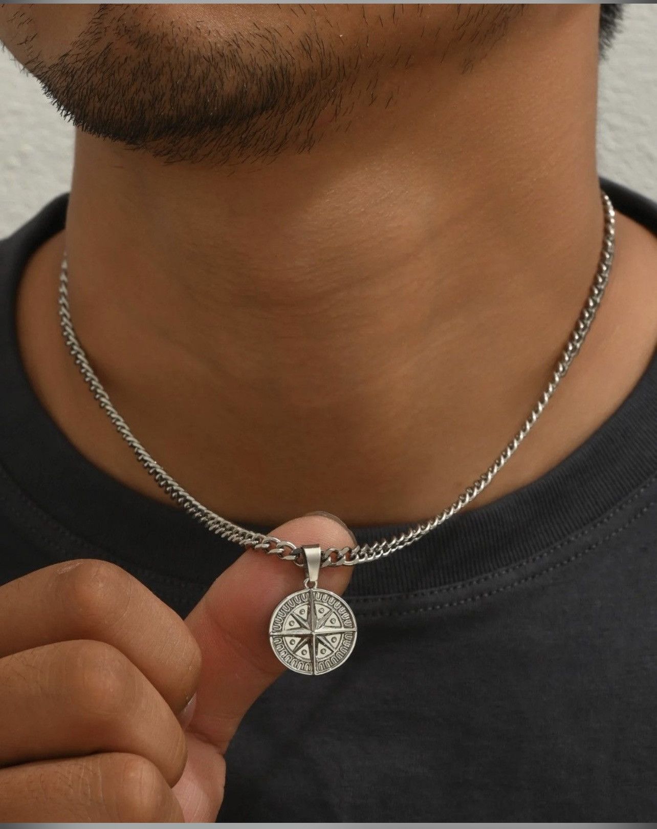 Jewelry × Vintage Compass pendant 50cm necklace vintage vibe Size ONE SIZE - 1 Thumbnail