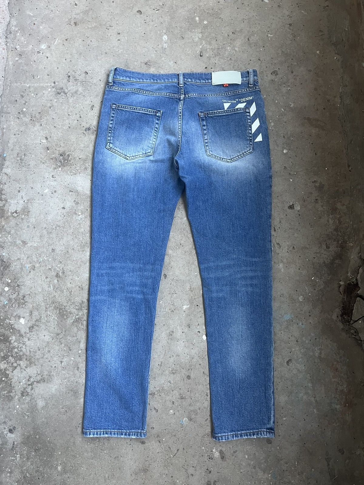 Image of Off White Vintage Off-White Virgil Abloh Denim Jeans, Men's (Size 34)