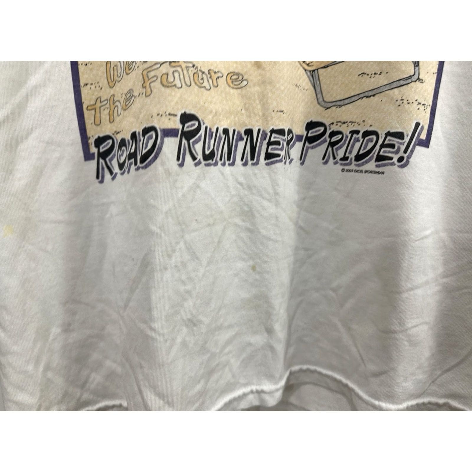 Jerzees VTG Rockwell Road Runner Pride Long Sleeve T-Shirt L Mens White JERZEES Rockwell Road Runner Pride Distressed Workwear Thrashed 90s? Size US L / EU 52-54 / 3 - 6 Thumbnail