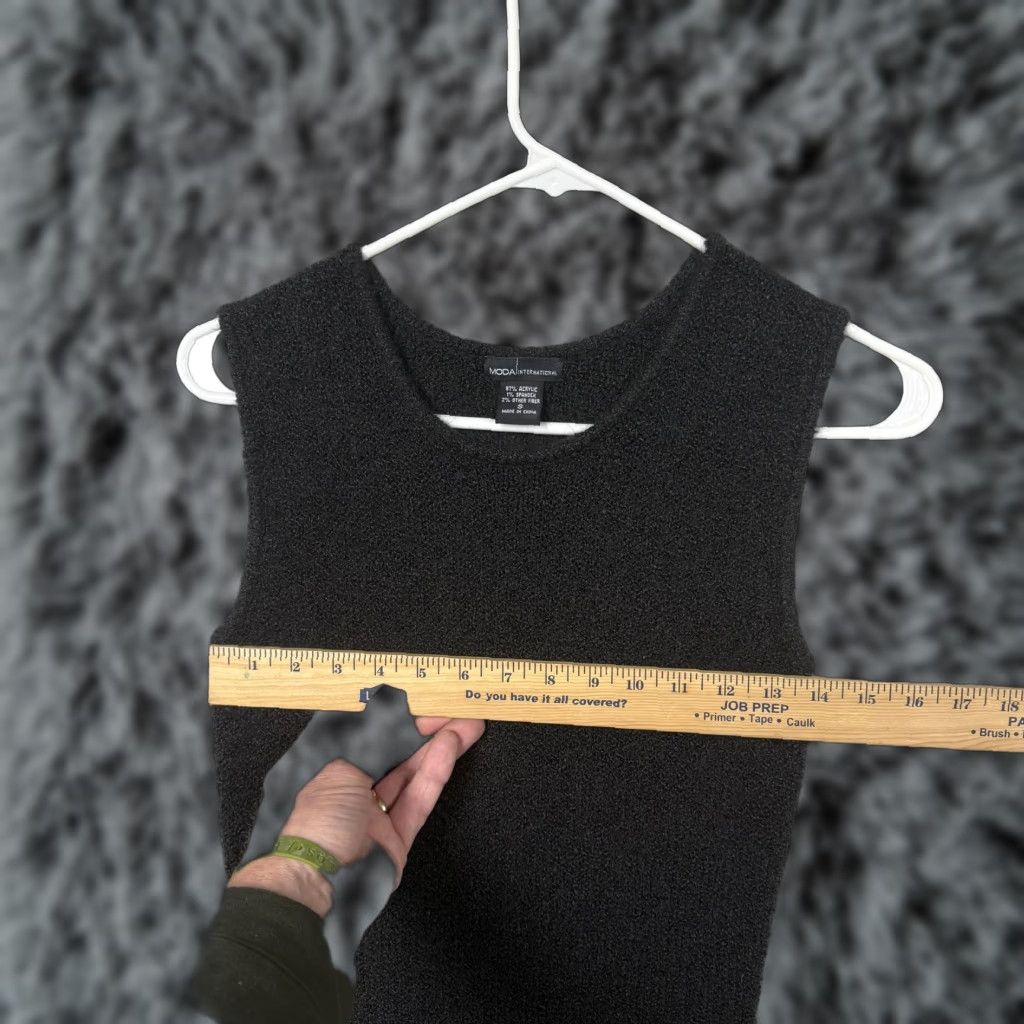 Vintage VINTAGE Moda International Dress Women Midi Black Bouclé Knit Sleeveless Petite/Small Party Size S / US 4 / IT 40 - 1 Thumbnail