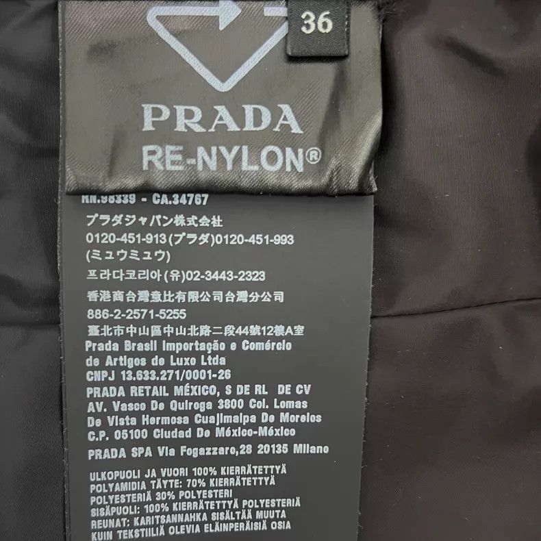 Prada Prada Black triangle diamond plaid lapel zipper belt long- Size XXS / US 00 / IT 34 - 8 Thumbnail