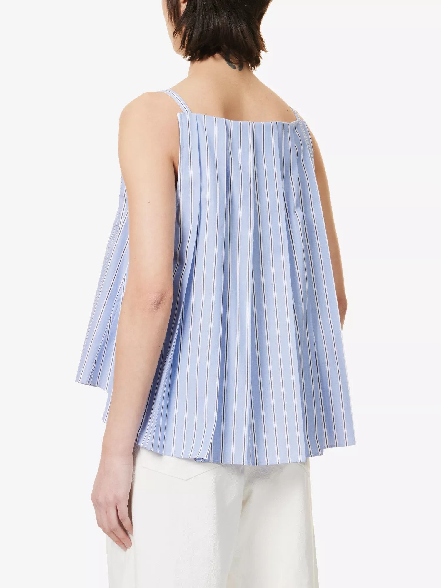 Sacai o1s22i1n0924 Striped Sleeveless Top in Light Blue Size M / US 6-8 / IT 42-44 - 4 Thumbnail
