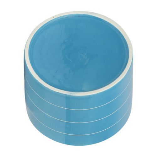 Designer × Homemade 8" STRIPED PLANTER W/ WOOD STAND, SKYBLUE Size US L / EU 52-54 / 3 - 6 Thumbnail