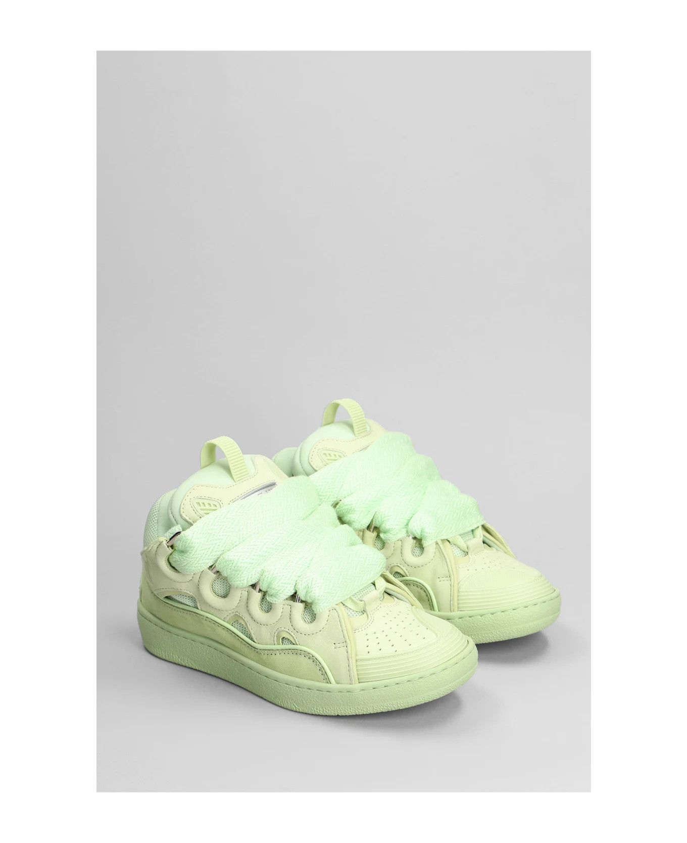 Lanvin oc11z0325 Curb Low-Top Sneakers in Light Green Size US 10.5 / EU 43-44 - 2 Thumbnail