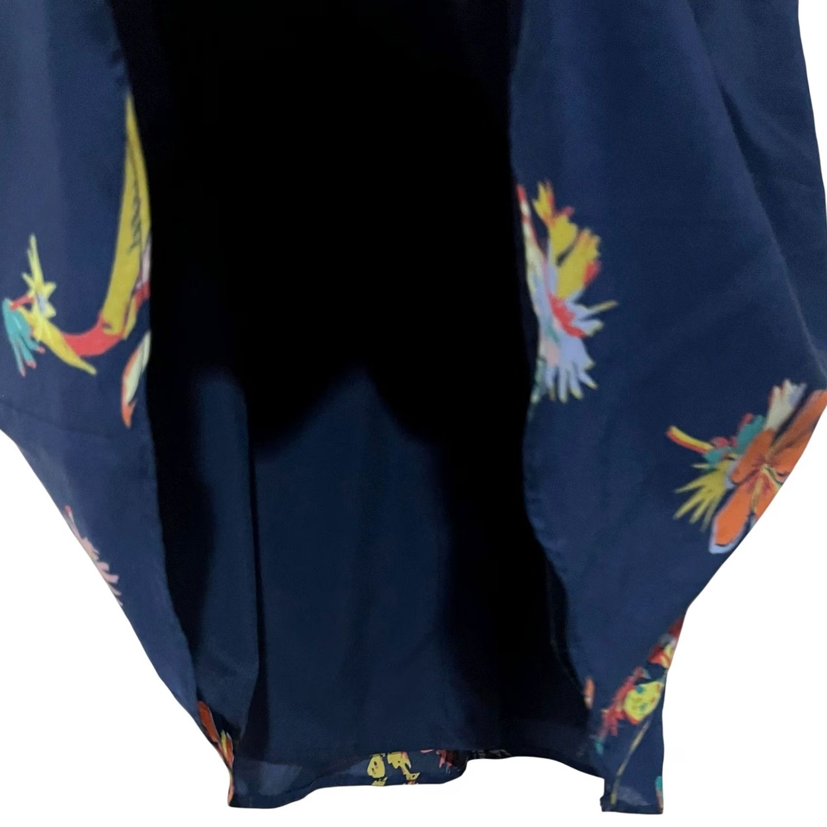 Madewell Madewell Silk Atrium Skirt Bird of Paradise Floral Dark Blue Size 6 Size 28" / US 6 / IT 42 - 4 Thumbnail