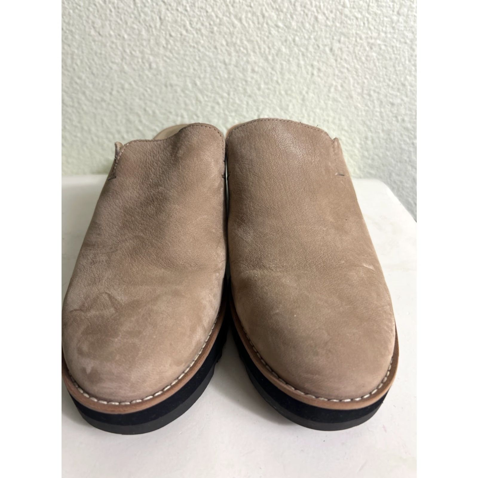 Eileen Fisher Eileen Fisher Loti Tumbled Nubuck Wedge Mule Slip On Shoes Tan Women Size 10 Mules Size US 10 / IT 40 - 6 Thumbnail