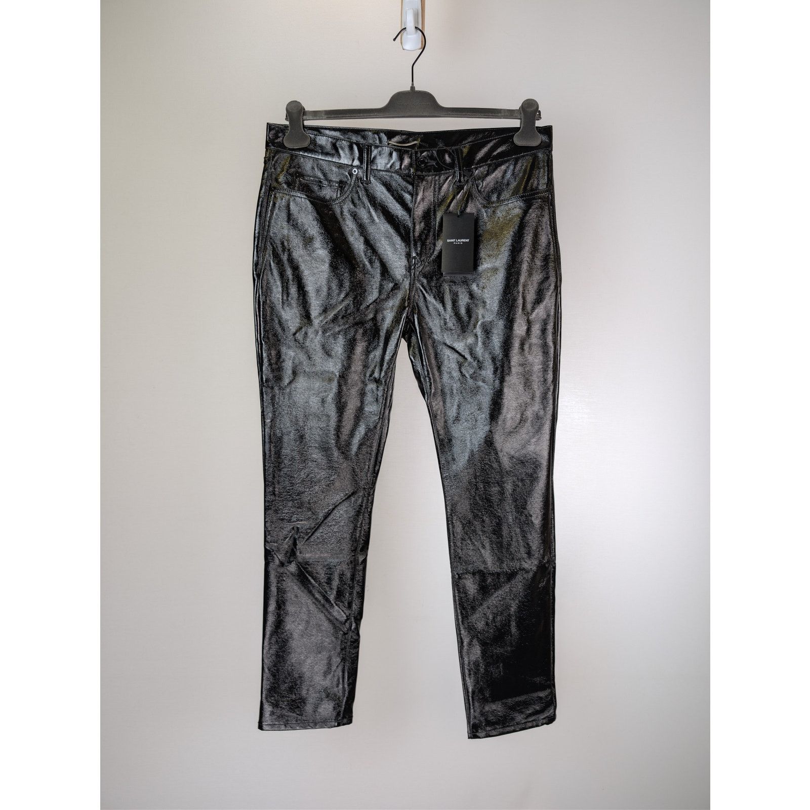 Saint Laurent Paris o1rshd1 Skinny 5 Pocket Med Venice Shiny Lacquered Pants Size US 32 / EU 48 - 9 Thumbnail