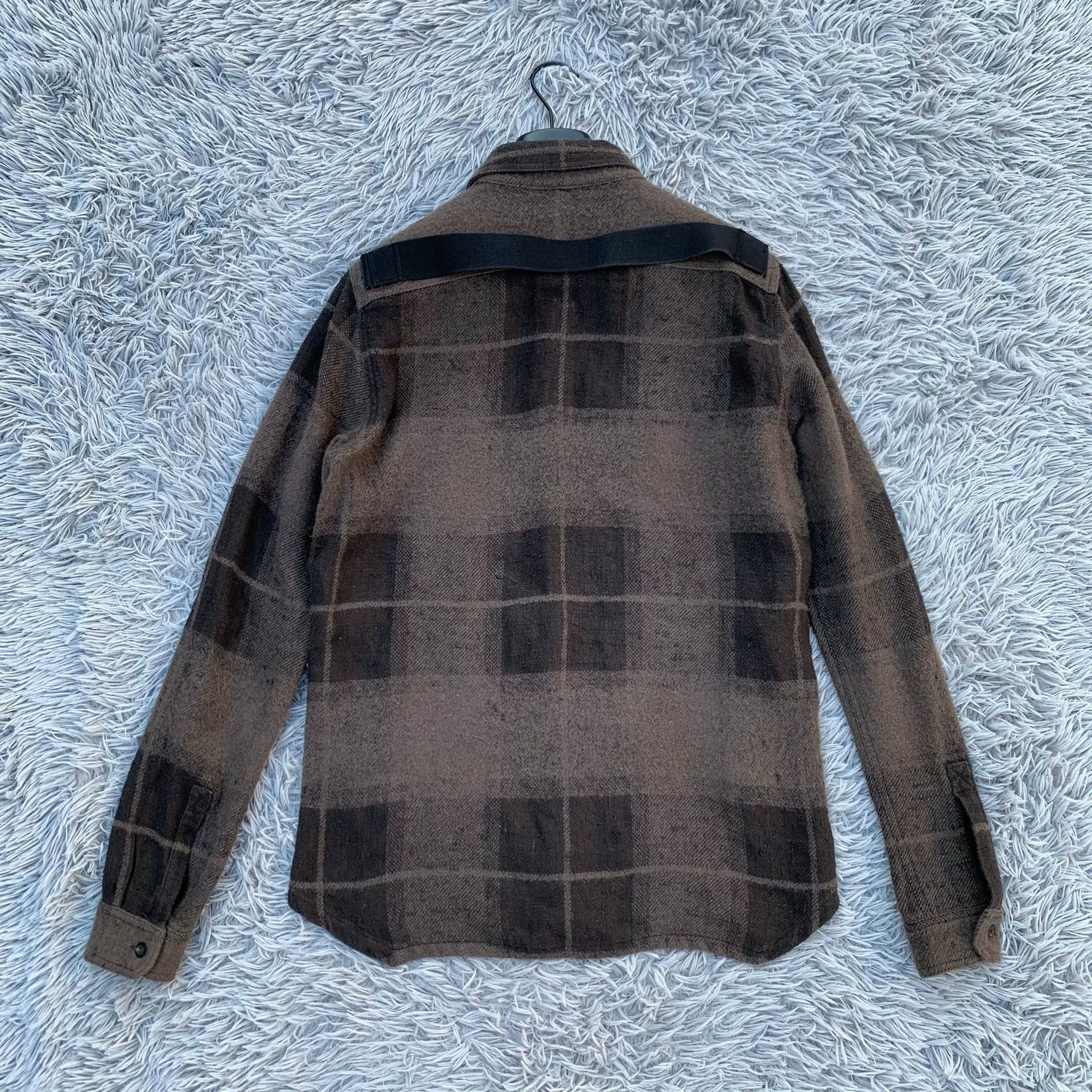 Rick Owens Rick Owens Brown Plaid Wool Shirt Size US M / EU 48-50 / 2 - 3 Thumbnail