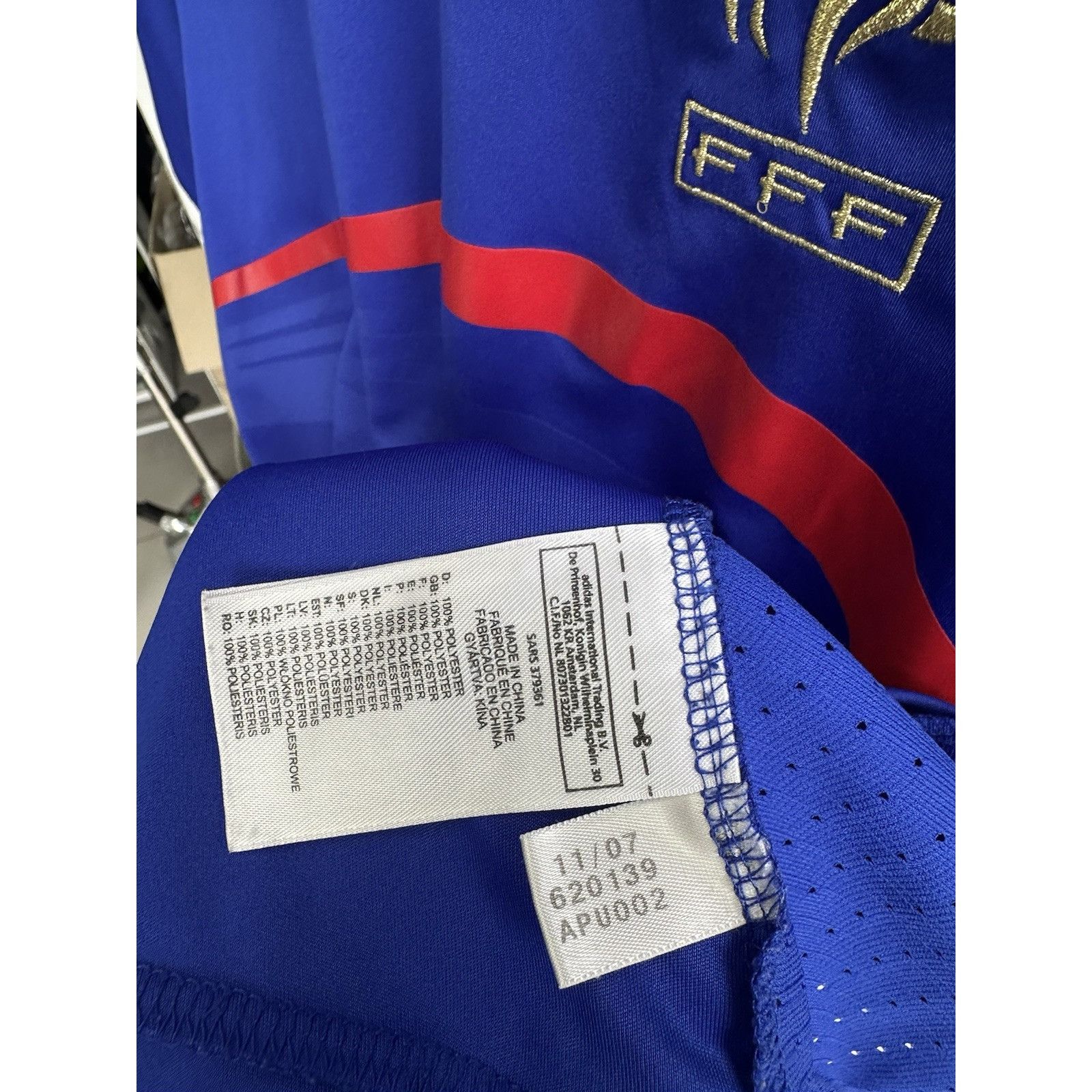 Adidas ZIDANE FRANCE 2007 2008 HOME SHIRT FOOTBALL SOCCER JERSEY AD Size US M / EU 48-50 / 2 - 11 Thumbnail