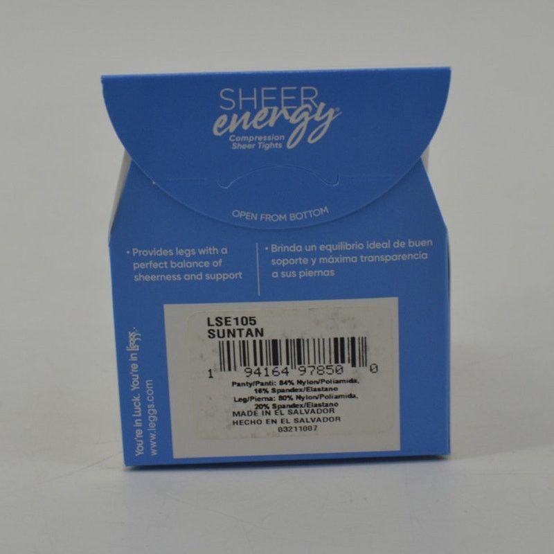 Other Leggs Suntan 4 Pack Size B Pairs 4 Control Top Sheer Energy Size ONE SIZE - 7 Thumbnail