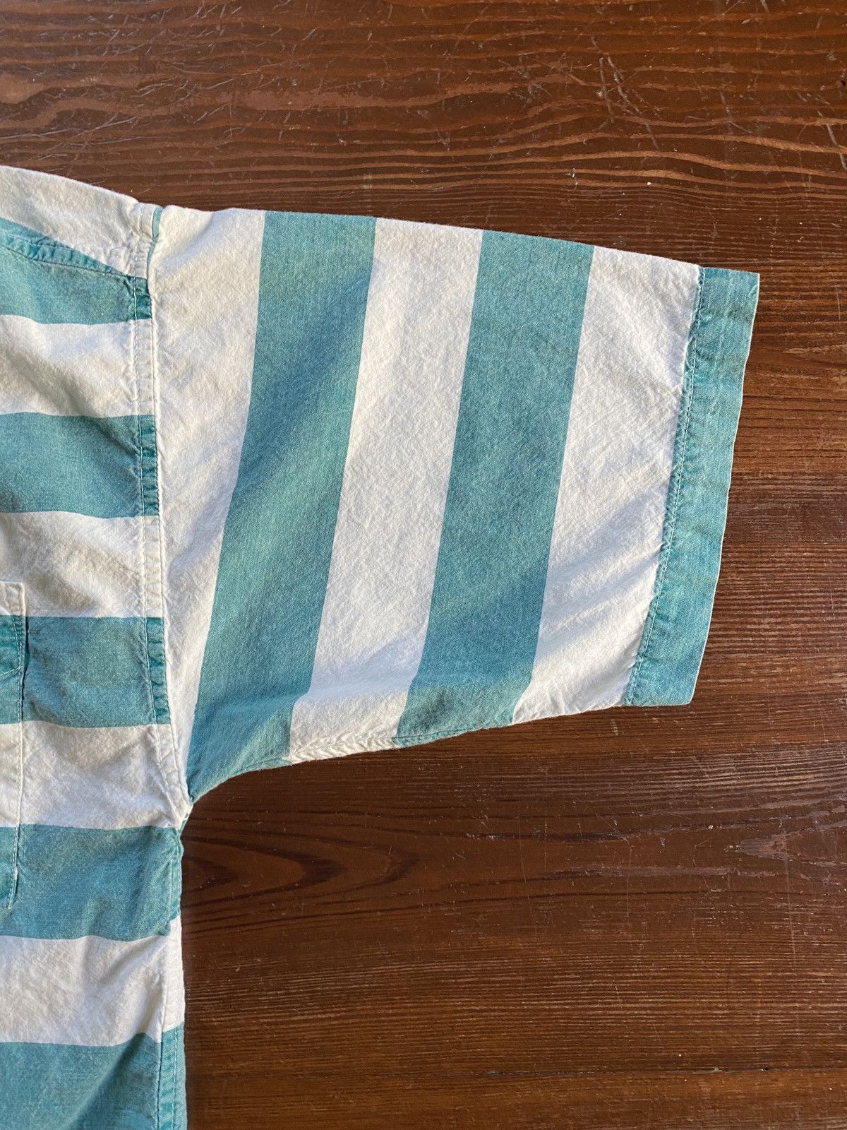 Vintage Vintage 90’s Generalities Faded Stripe Denim Like Pocket Tee Size US L / EU 52-54 / 3 - 4 Thumbnail