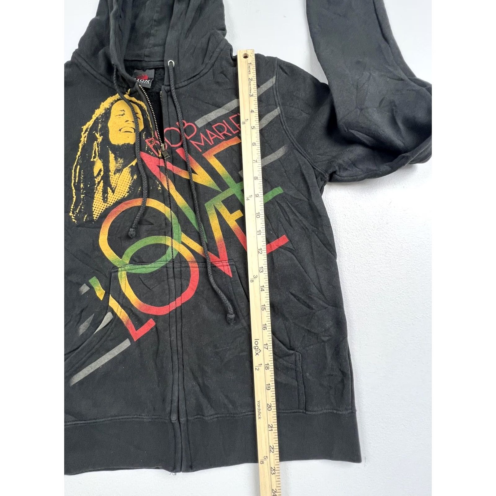 Vintage Zion Rootswear Hoodie Mens L Black Bob Marley One Love Graphic Full Zip Sweatshirt Size US L / EU 52-54 / 3 - 6 Thumbnail