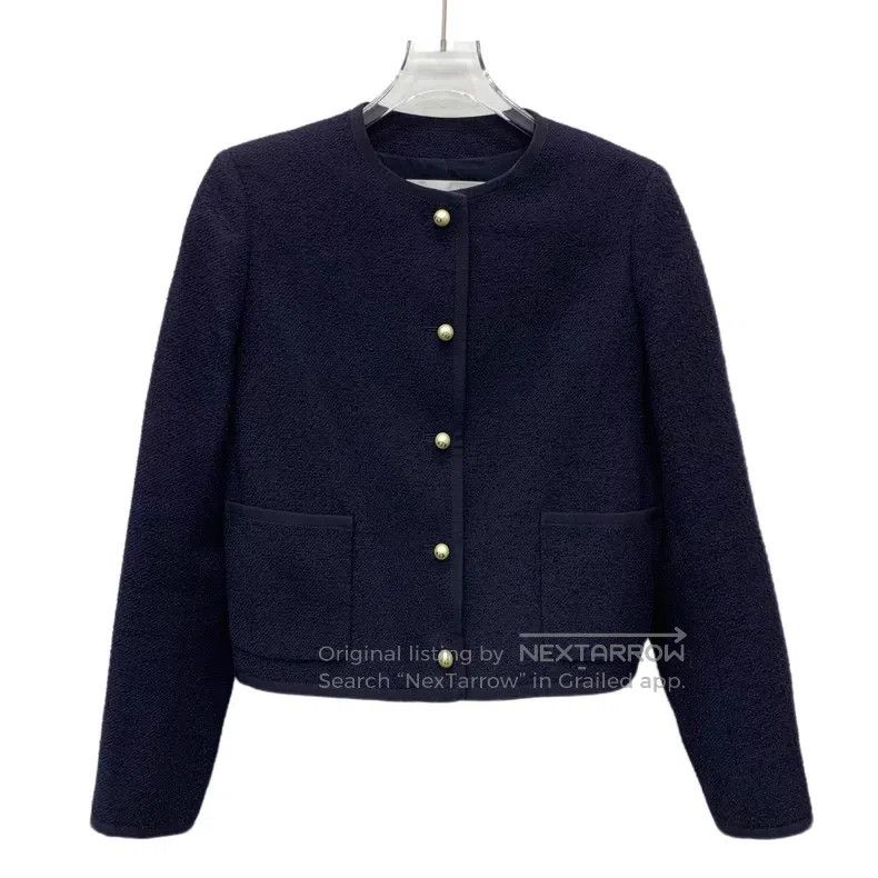 Dior Dior 24 dark blue woollen round neck single-breasted long- Size XXS / US 00 / IT 34 - 1 Thumbnail