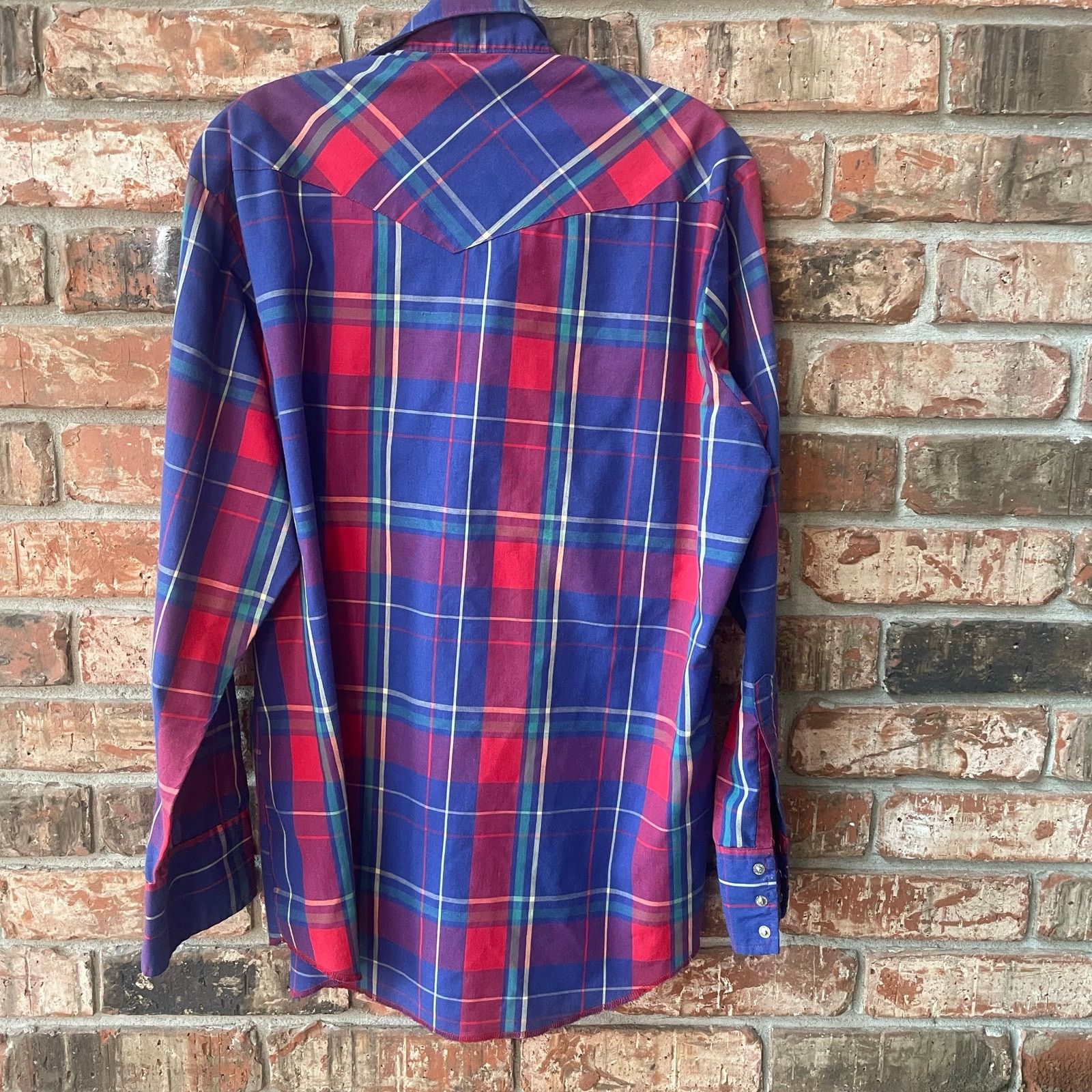 Rustler VTG Rustler Plaid X Long Tails Pearl Snap Shirt Red Western Size US L / EU 52-54 / 3 - 5 Thumbnail