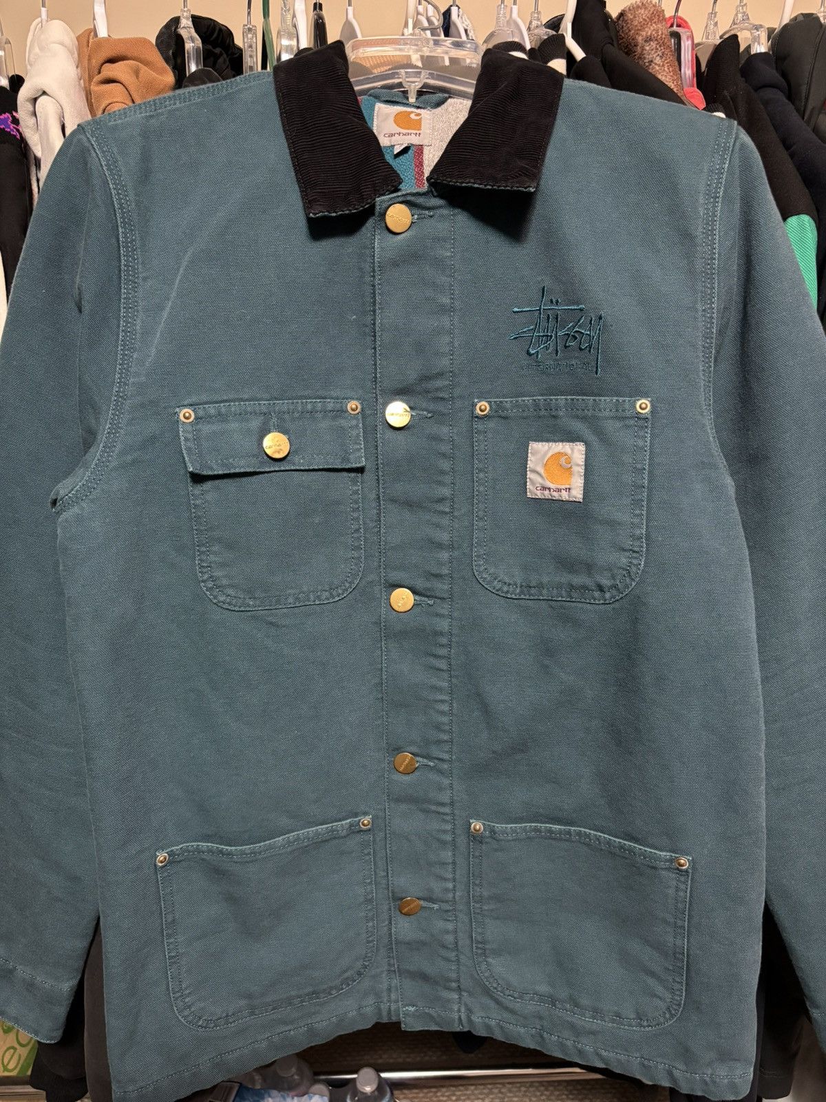 Carhartt × Stussy Carhartt WIP x Stussy Chore Coat Teal Size US S / EU 44-46 / 1 - 3 Thumbnail