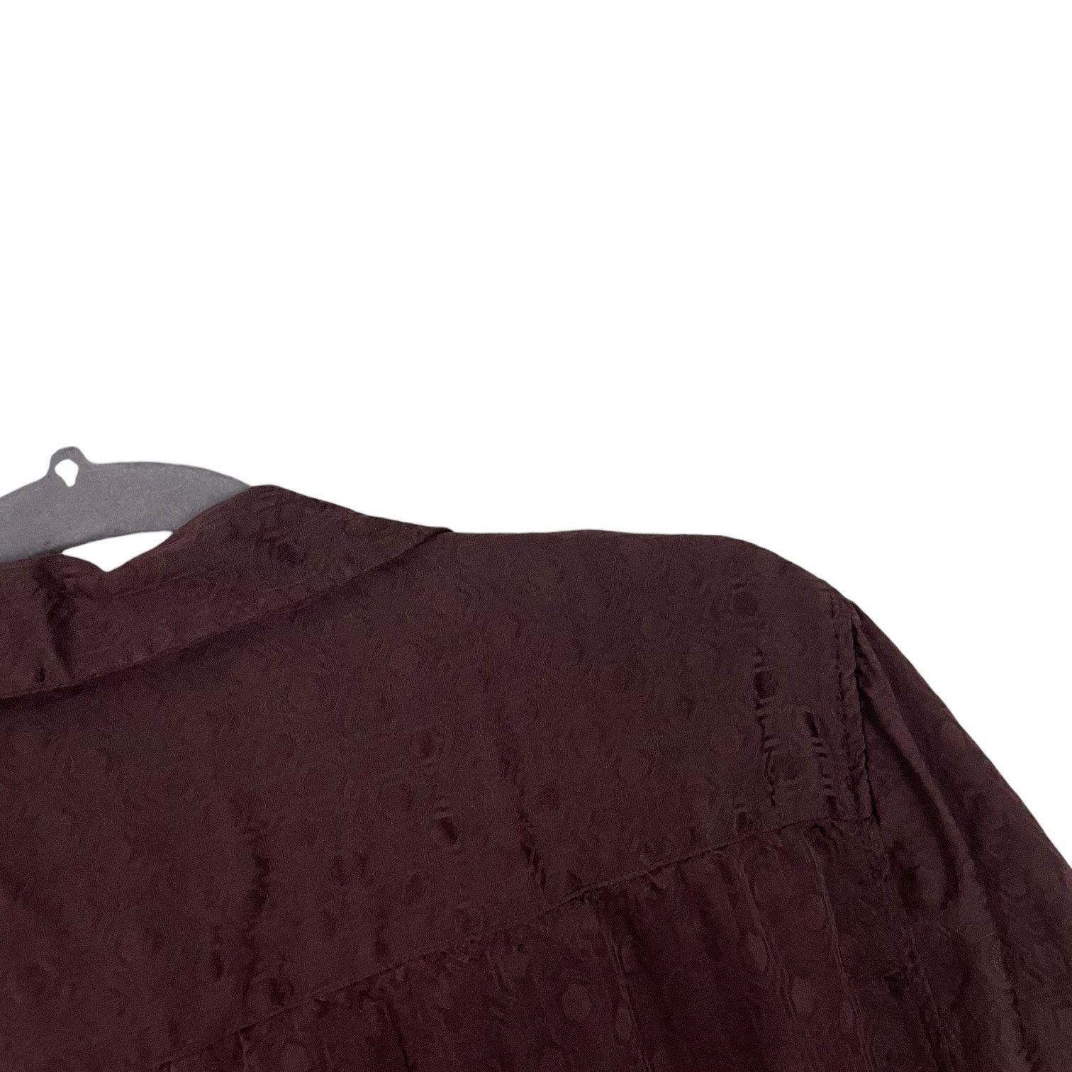 H&M H&M Mens Silky Burgundy Button Down Short Sleeve Shirt Size US M / EU 48-50 / 2 - 5 Thumbnail