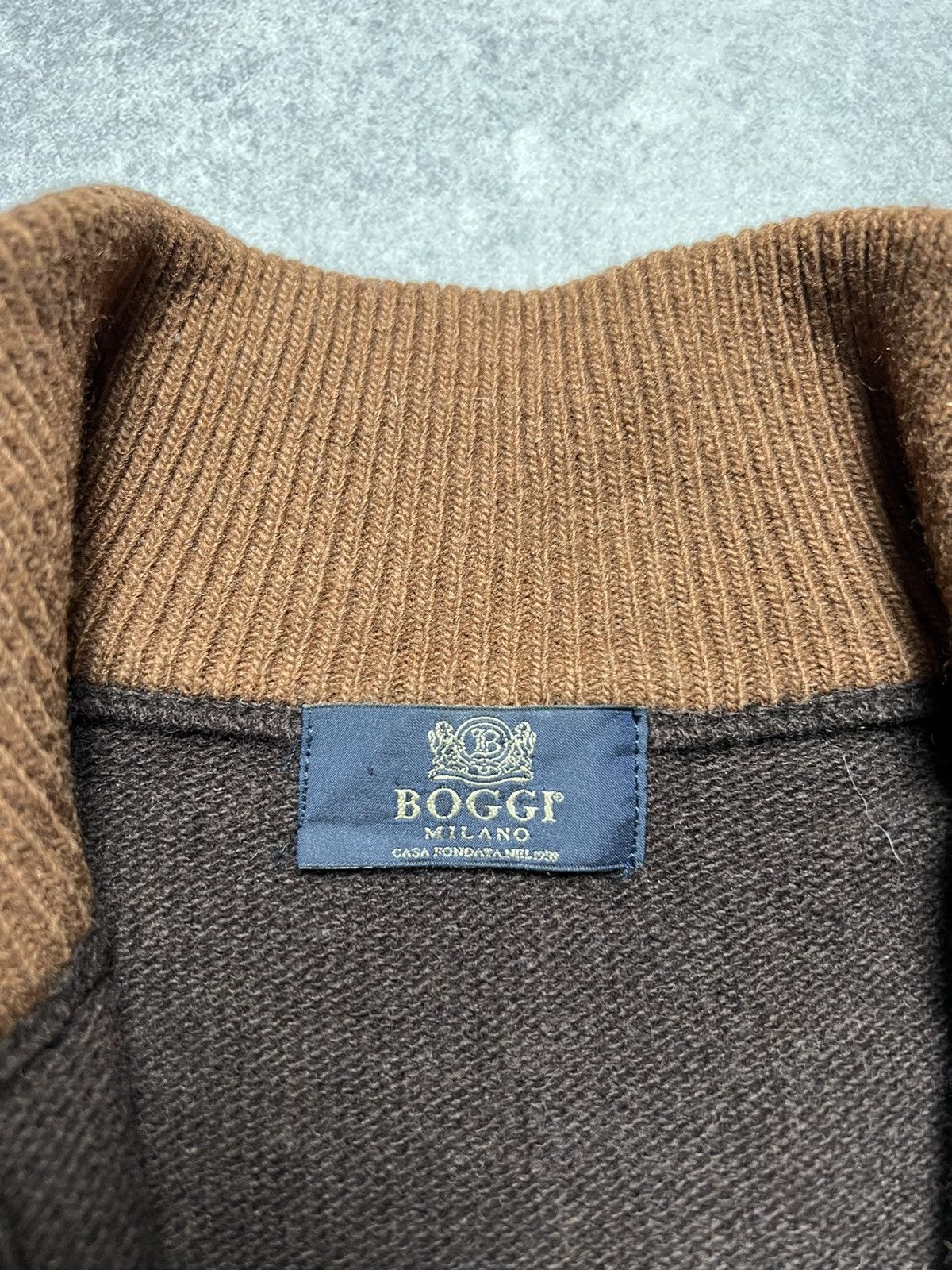 Boggi Vintage Boggi Faded 1/4 Zip Old Money Wool Knit Sweater Size US L / EU 52-54 / 3 - 7 Thumbnail