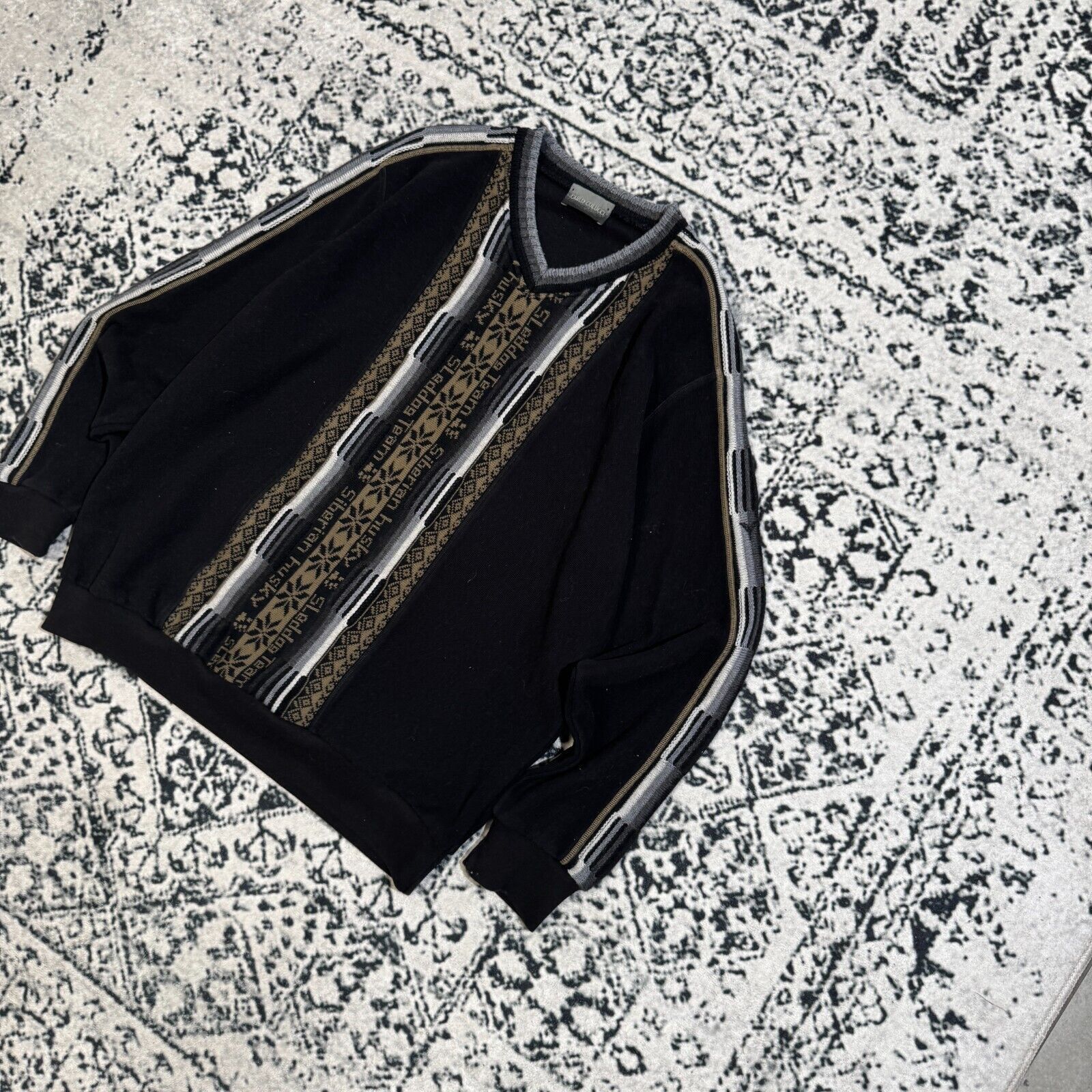 Carlo Colucci × Vintage Vintage Carlo Colucci Unisex Black Cotton Sweater Size XL Size US XL / EU 56 / 4 - 3 Thumbnail