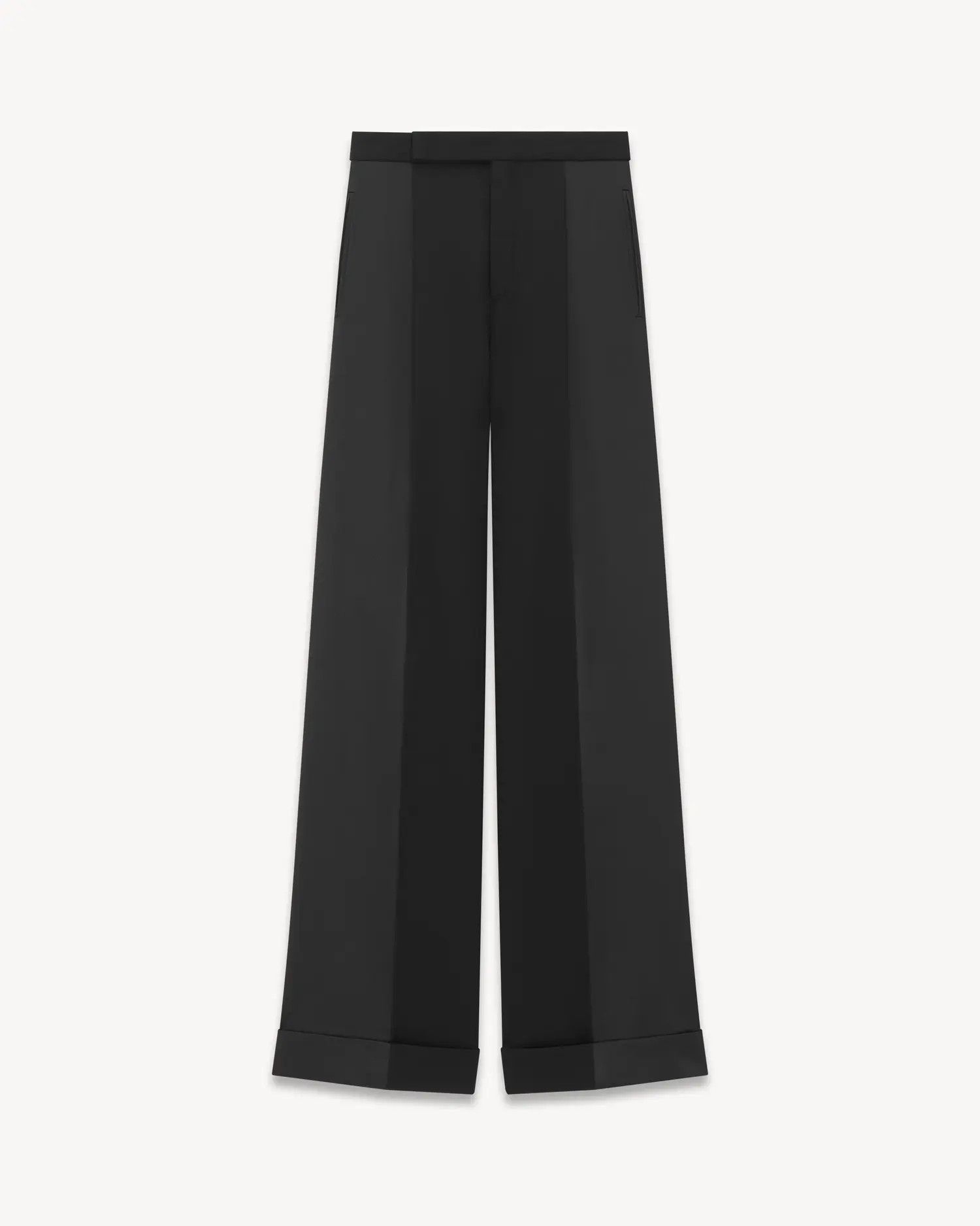 FW23 Saint Laurent Flared Tuxedo Pants in Grain De Poudre