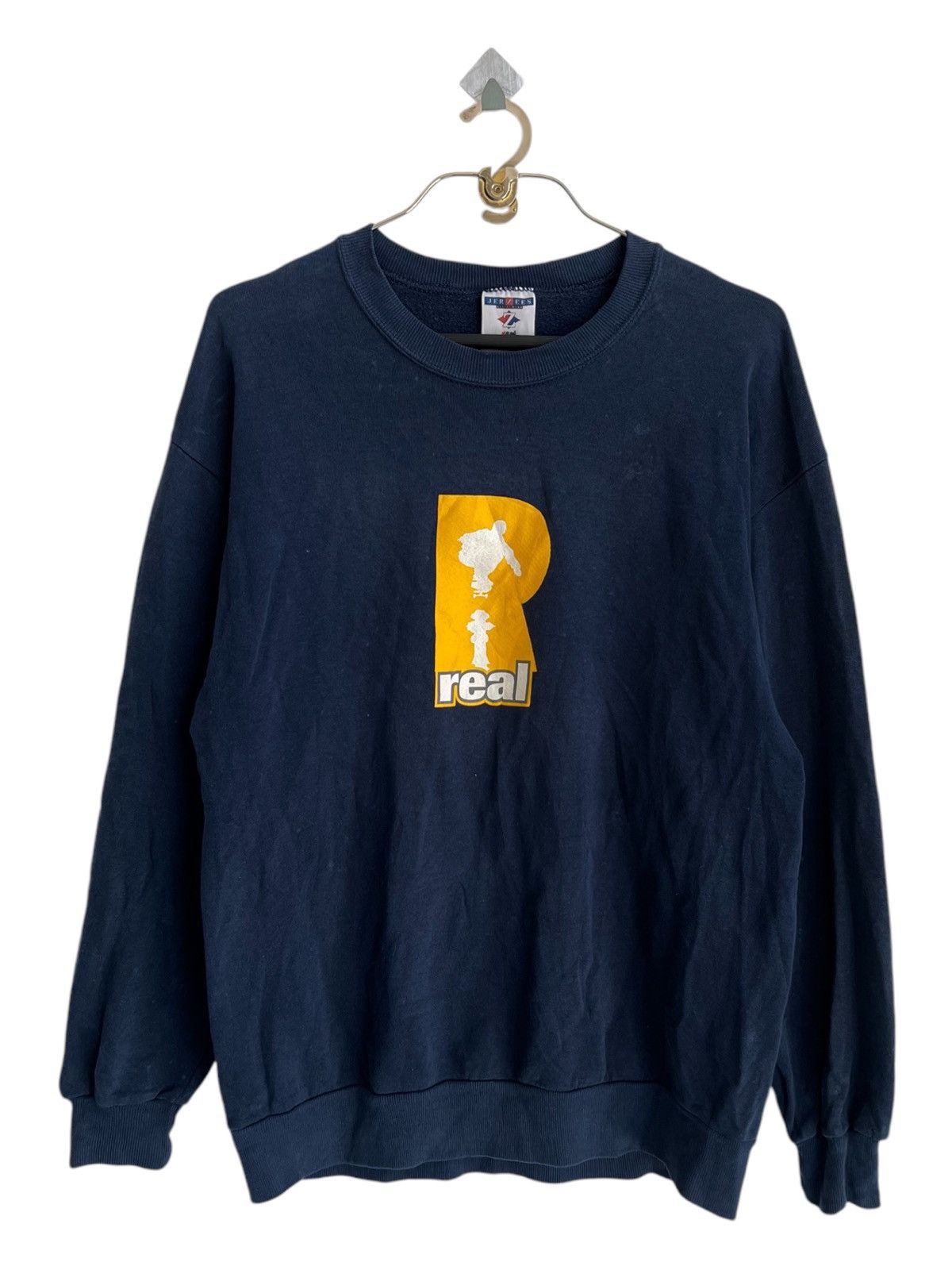Hook-Ups × Powell Peralta × Vintage 1990s REAL SKATEBOARD Trademark Logo Crewneck Sweatshirt Size US L / EU 52-54 / 3 - 3 Thumbnail