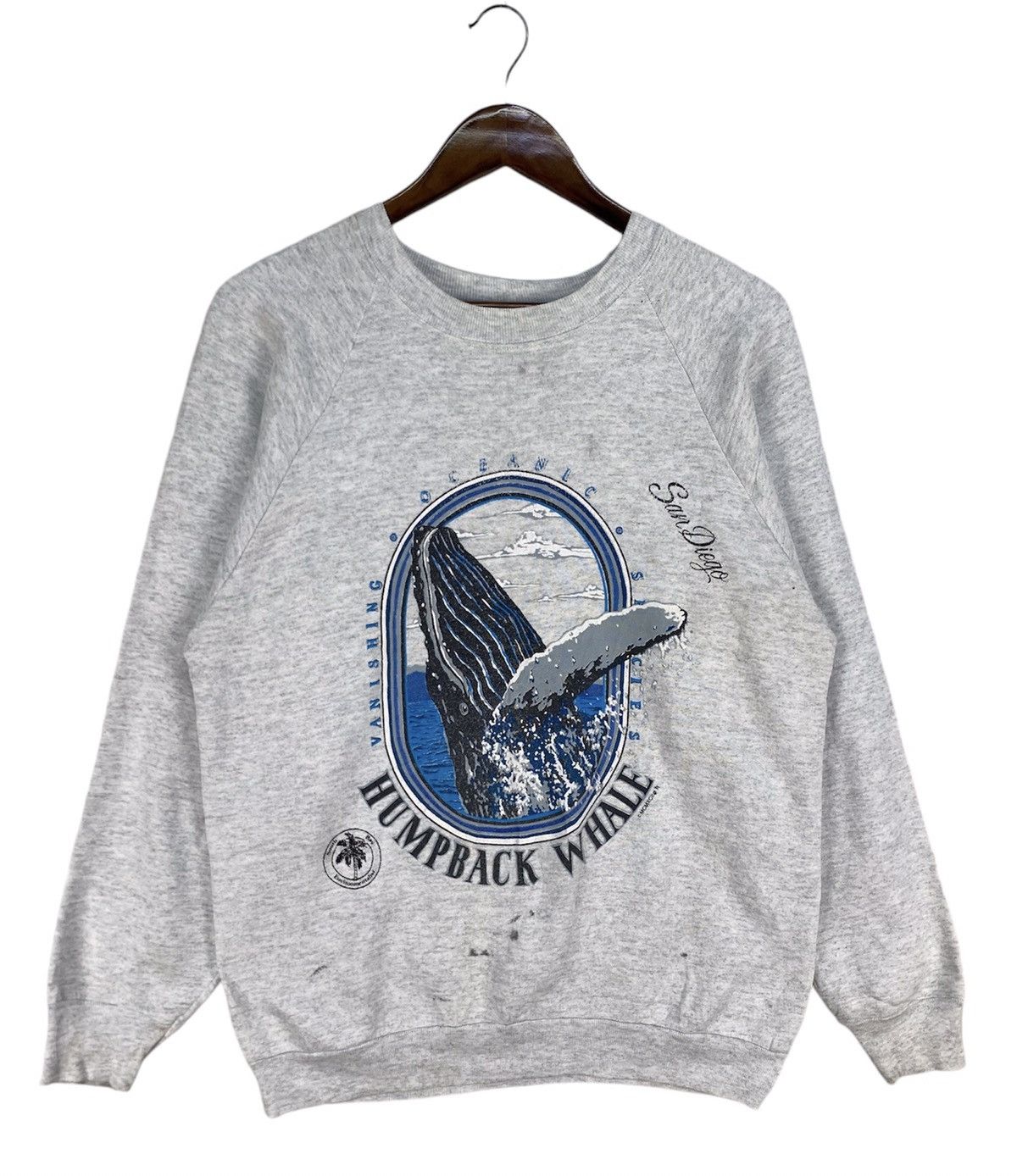 Designer × Japanese Brand × Vintage 💥RARE💥VINTAGE 90s HUMPBACK WHALE SWEATSHIRT Size US M / EU 48-50 / 2 - 1 Thumbnail