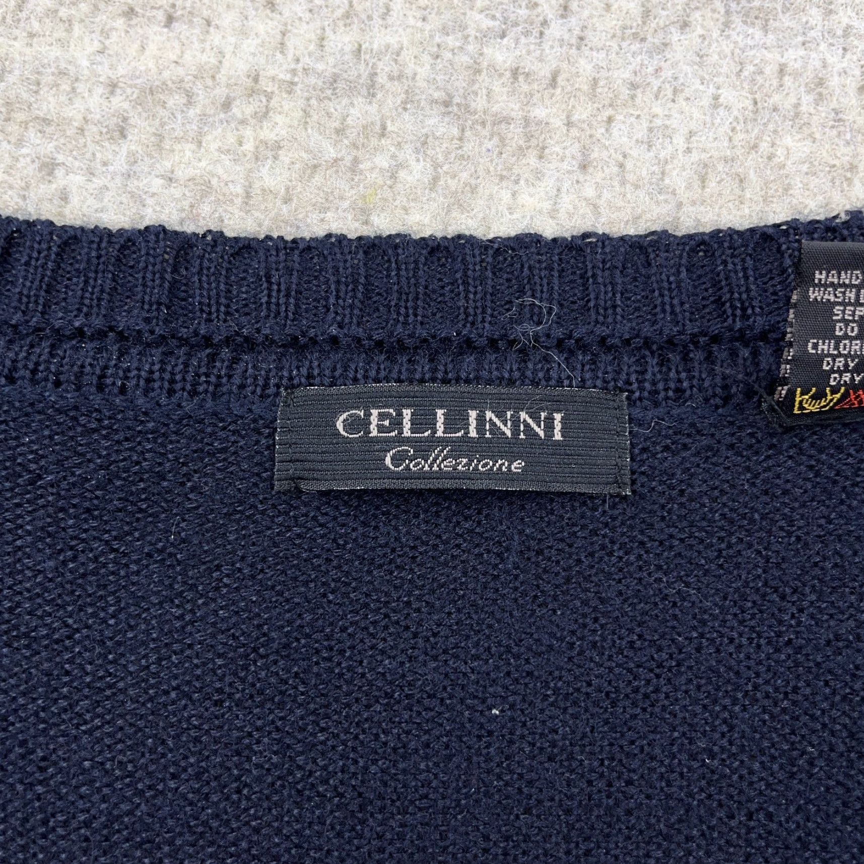Vintage VINTAGE Cellinni Cardigan Sweater Men XL Blue Wool Knit Striped 90s Classic Cardigan Mens XL Blue Knit-Top Sweater Size US XL / EU 56 / 4 - 4 Thumbnail