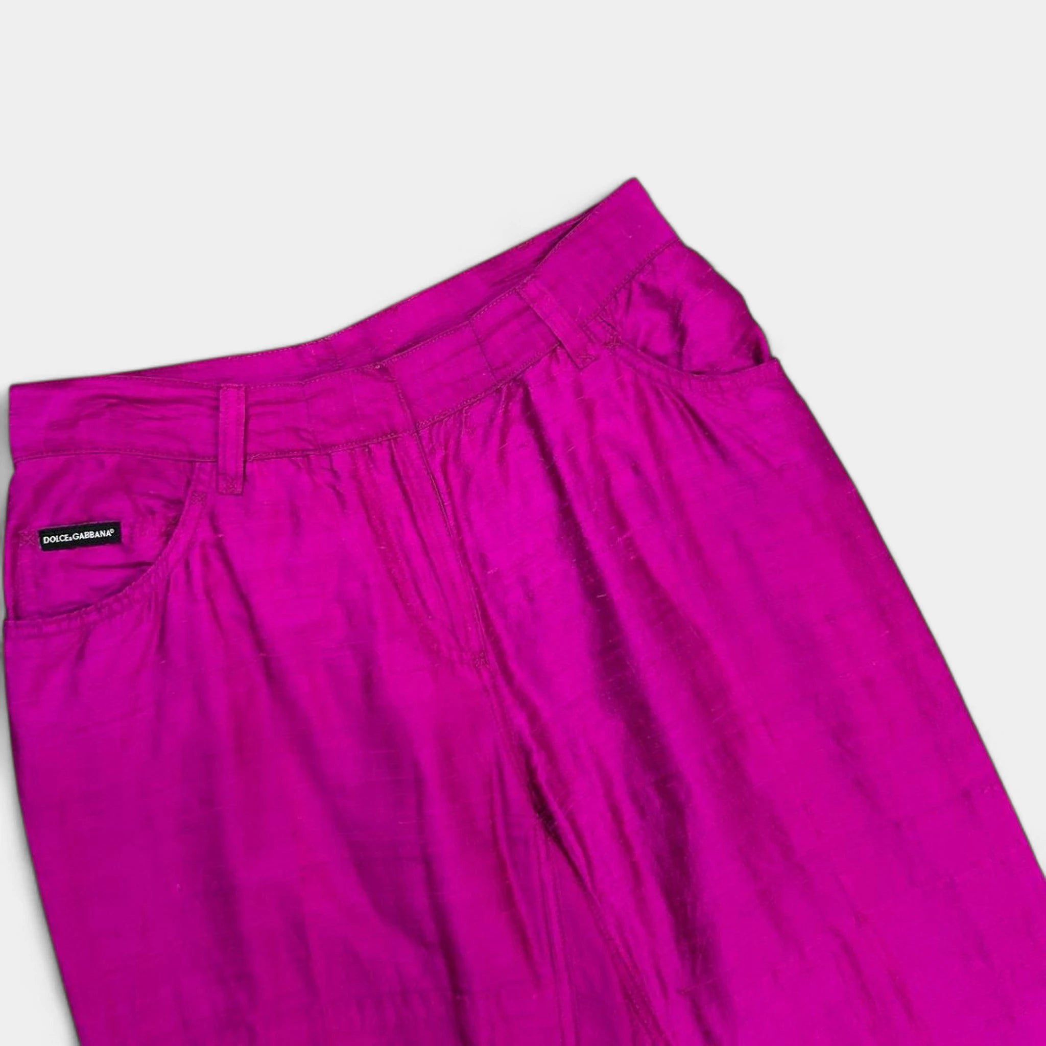 Dolce & Gabbana Dolce & Gabbana 2000's Pink Silk Pants Size 25" / US 0 / IT 36 - 2 Thumbnail