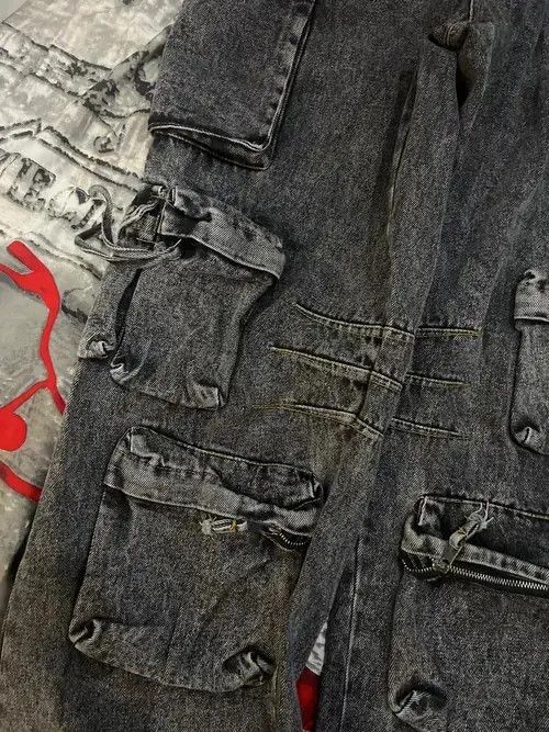 VIBE Autumn Winter Multi pocket Wide Leg Jeans Size US 29 - 3 Thumbnail