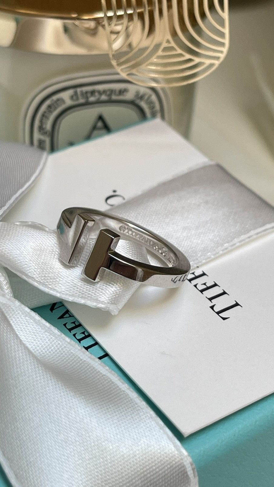 Tiffany T Square Ring in White Gold size $2,100 NEW