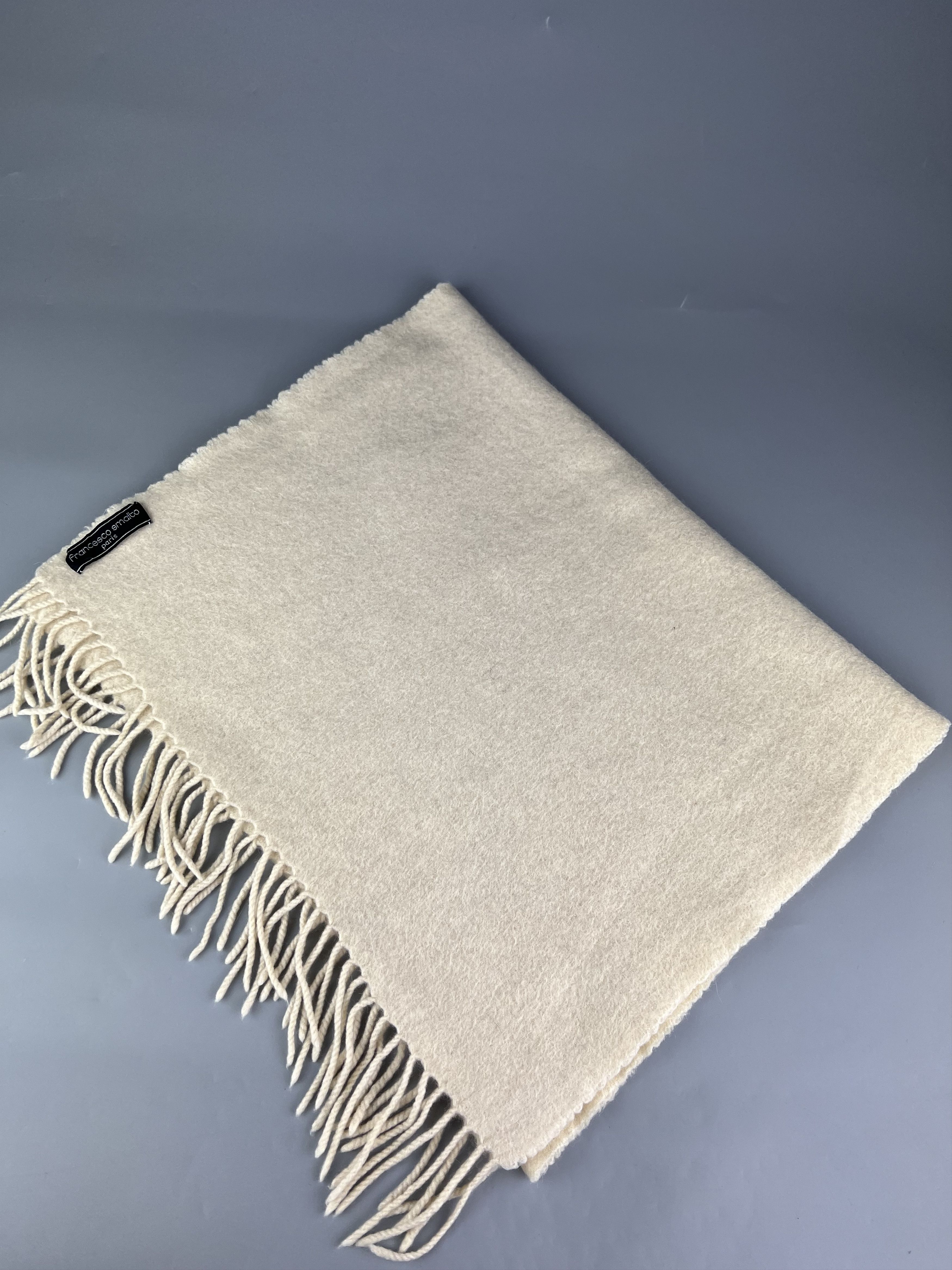 Very Rare Vintage Francesco Smalto Ivory Wool Scarf