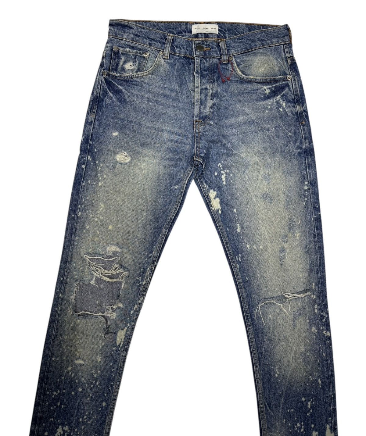 Le Grande Bleu (L.G.B.) ZARA ACID WASH DISTRESSED DENIM JEANS Size US 30 / EU 46 - 2 Thumbnail