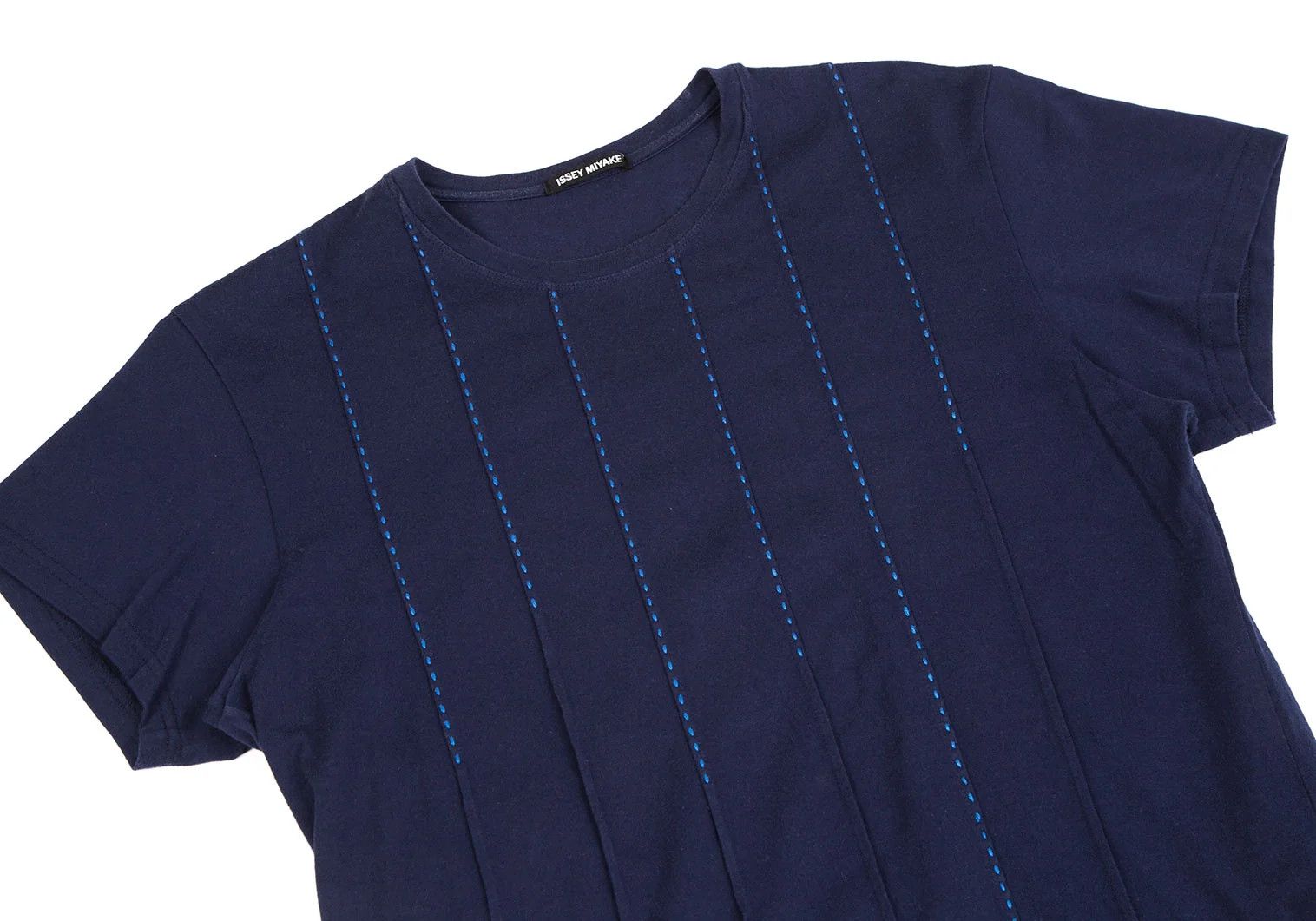 Issey Miyake Pintuck Stitch T-Shirt in Navy Blue Size 4 Size US XL / EU 56 / 4 - 2 Thumbnail