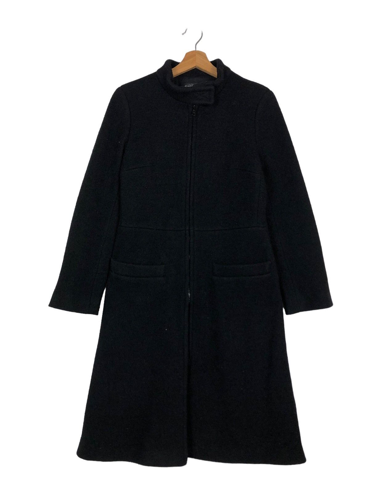 agnes b. 🔥Rich Brown - Fly Coat Herringbone Wool Long Jacket Size US M / EU 48-50 / 2 - 1 Thumbnail