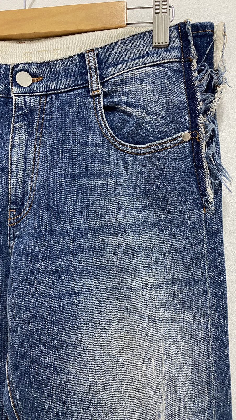 Stella McCartney Stella Mccartney Distressed Denim Patchwork Blue Jeans Pants Size US 35 - 10 Thumbnail