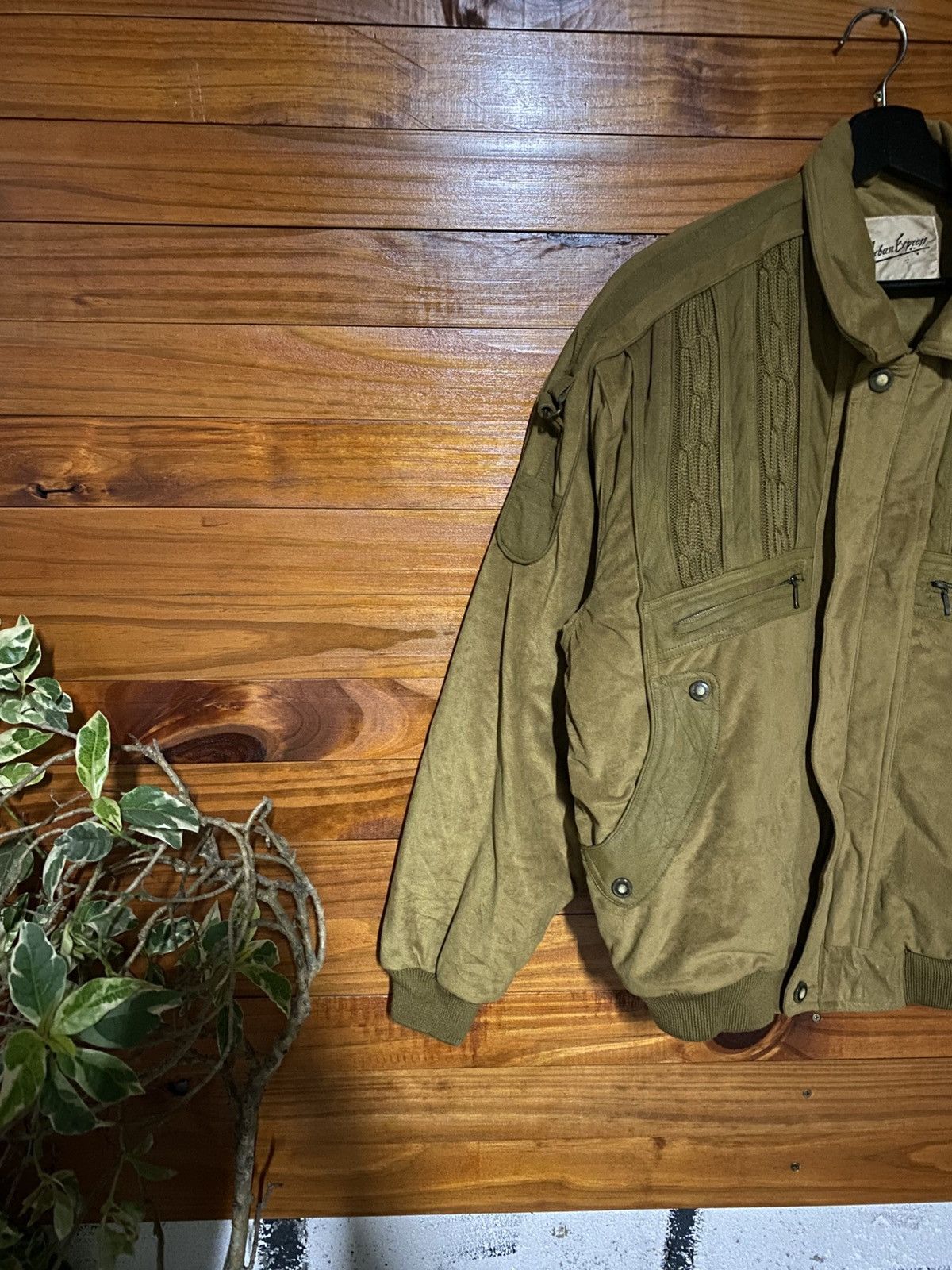 Japanese Brand Urban Express Vintage Olive Bomber Jacket Style Texture Size US M / EU 48-50 / 2 - 9 Thumbnail
